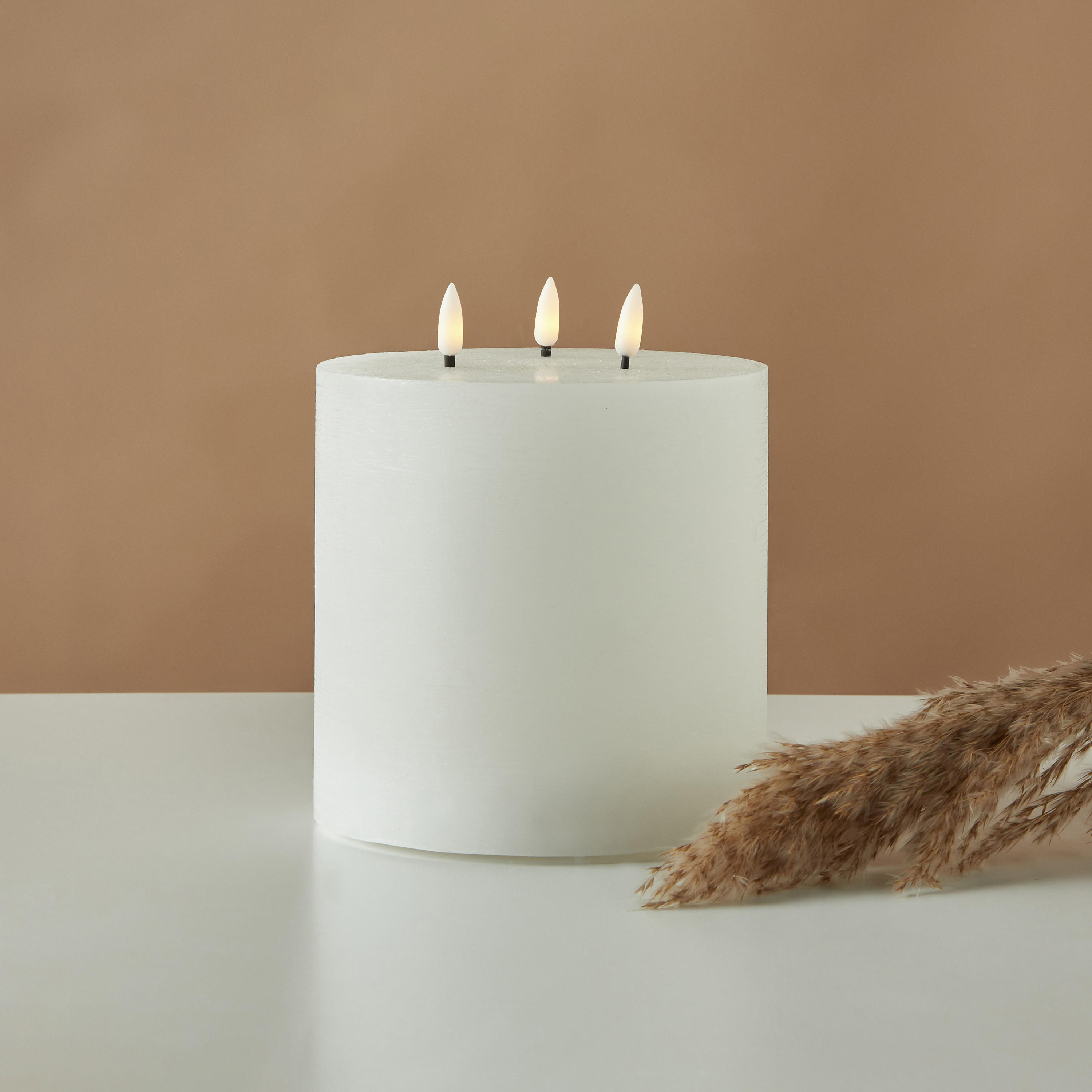 Countryfield Essentials 3-Wick Flameless LED Wax Pillar Candle - 18 cms-household-homefragrance-candles-image-1