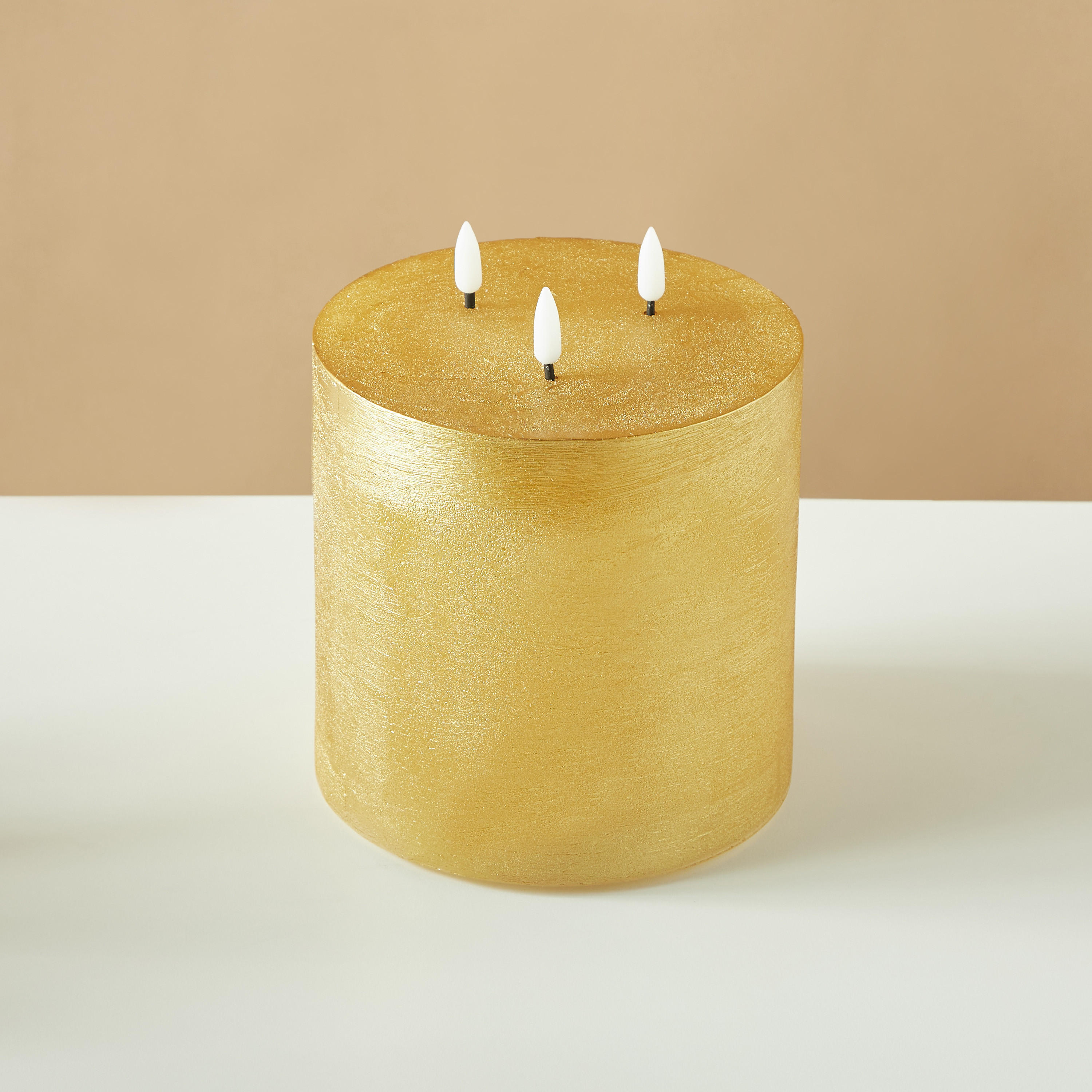 Countryfield Essentials 3-Wick Flameless LED Wax Pillar Candle - 18 cms-household-homefragrance-candles-image-3