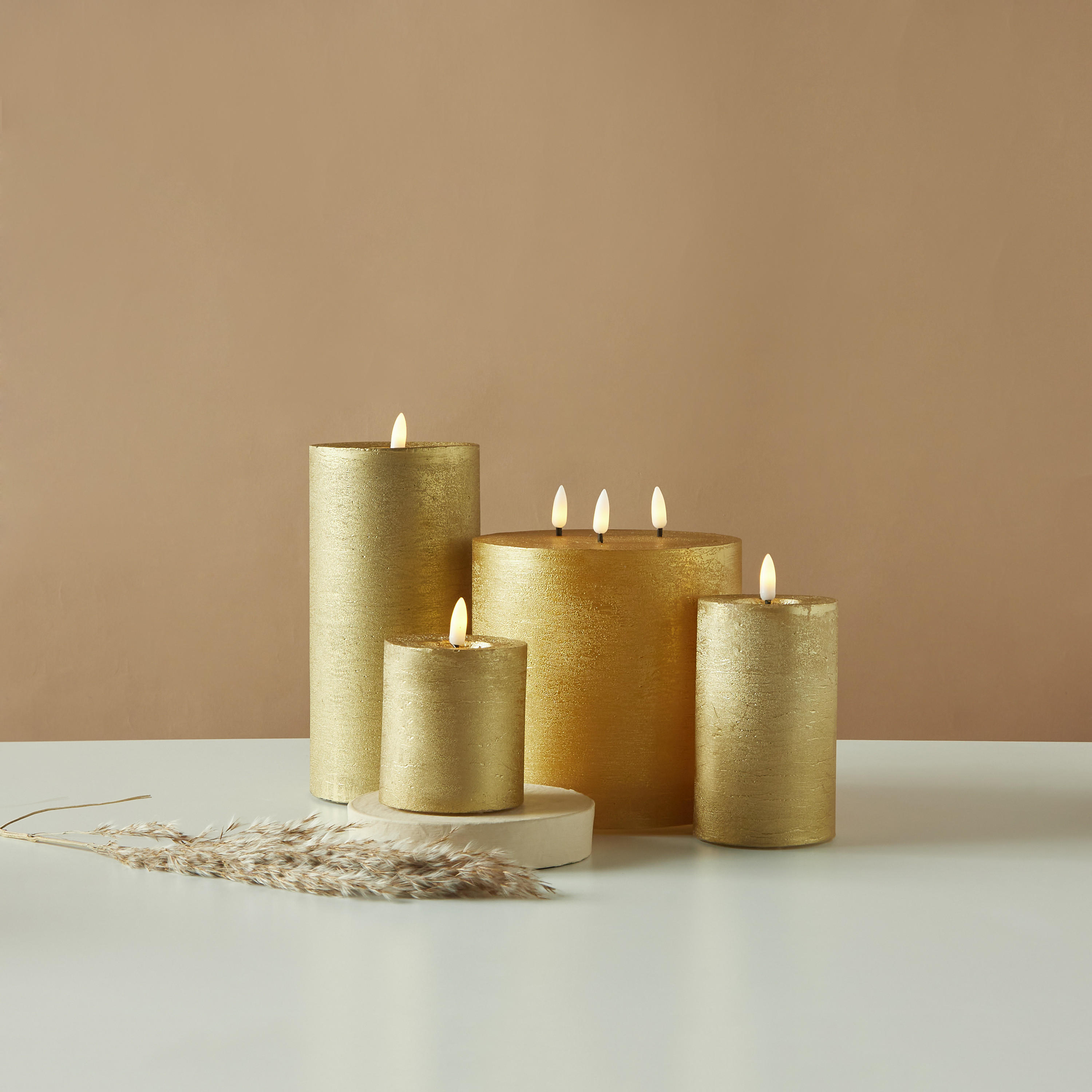 Countryfield Essentials 3-Wick Flameless LED Wax Pillar Candle - 18 cms-household-homefragrance-candles-image-5