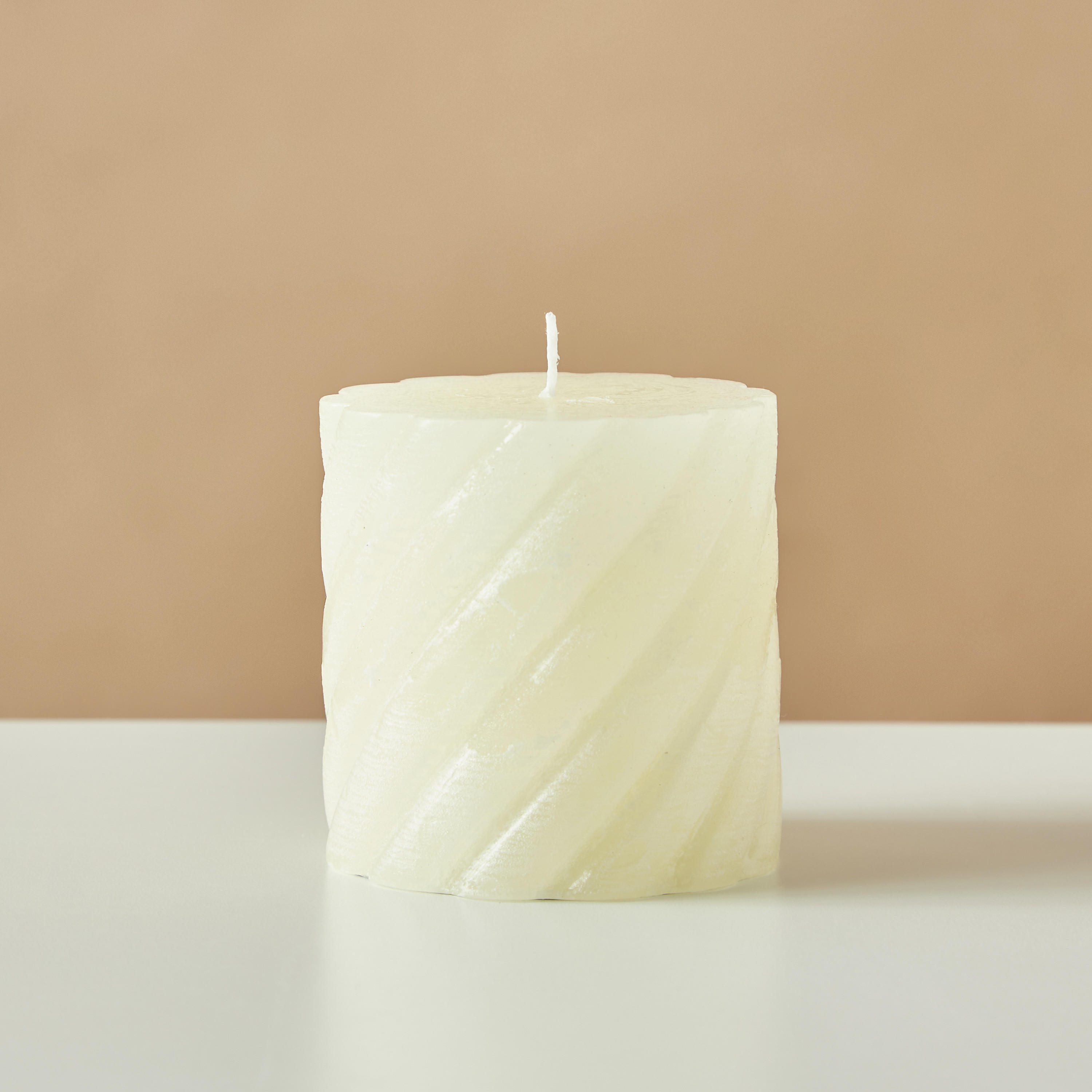 Countryfield Essentials Unscented Spiral Pillar Candle - 8 cms-household-homefragrance-candles-image-2