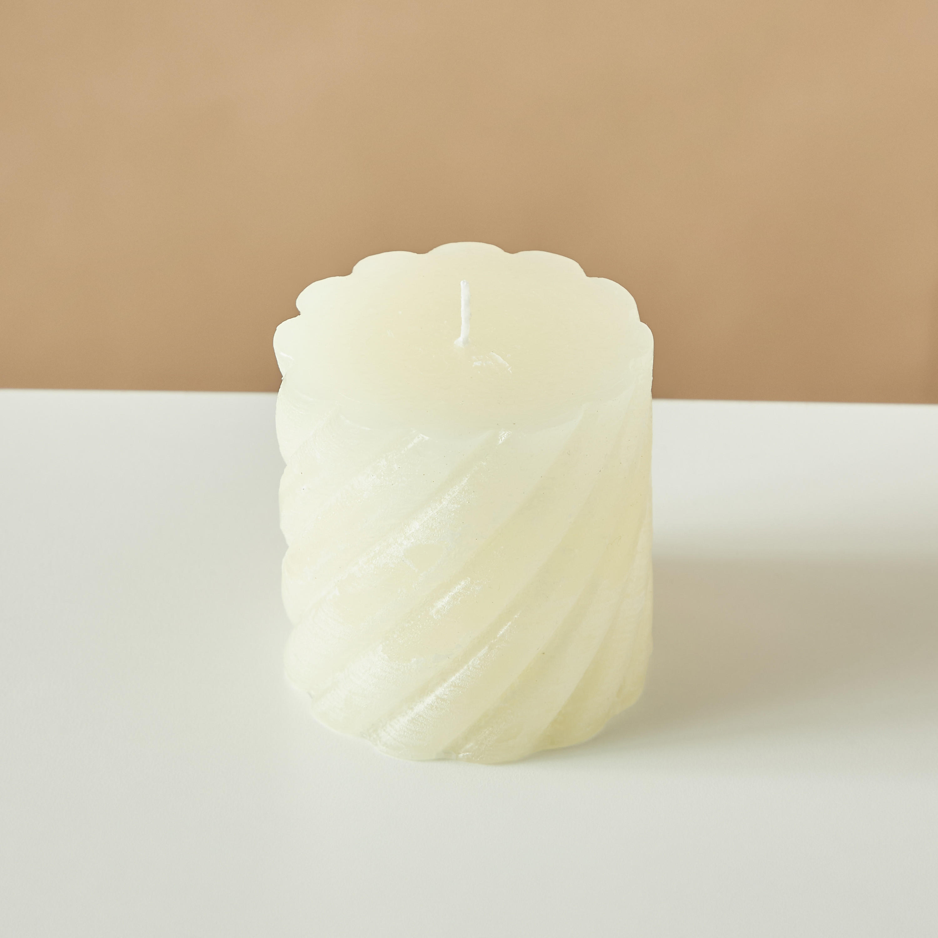 Countryfield Essentials Unscented Spiral Pillar Candle - 8 cms-household-homefragrance-candles-image-3