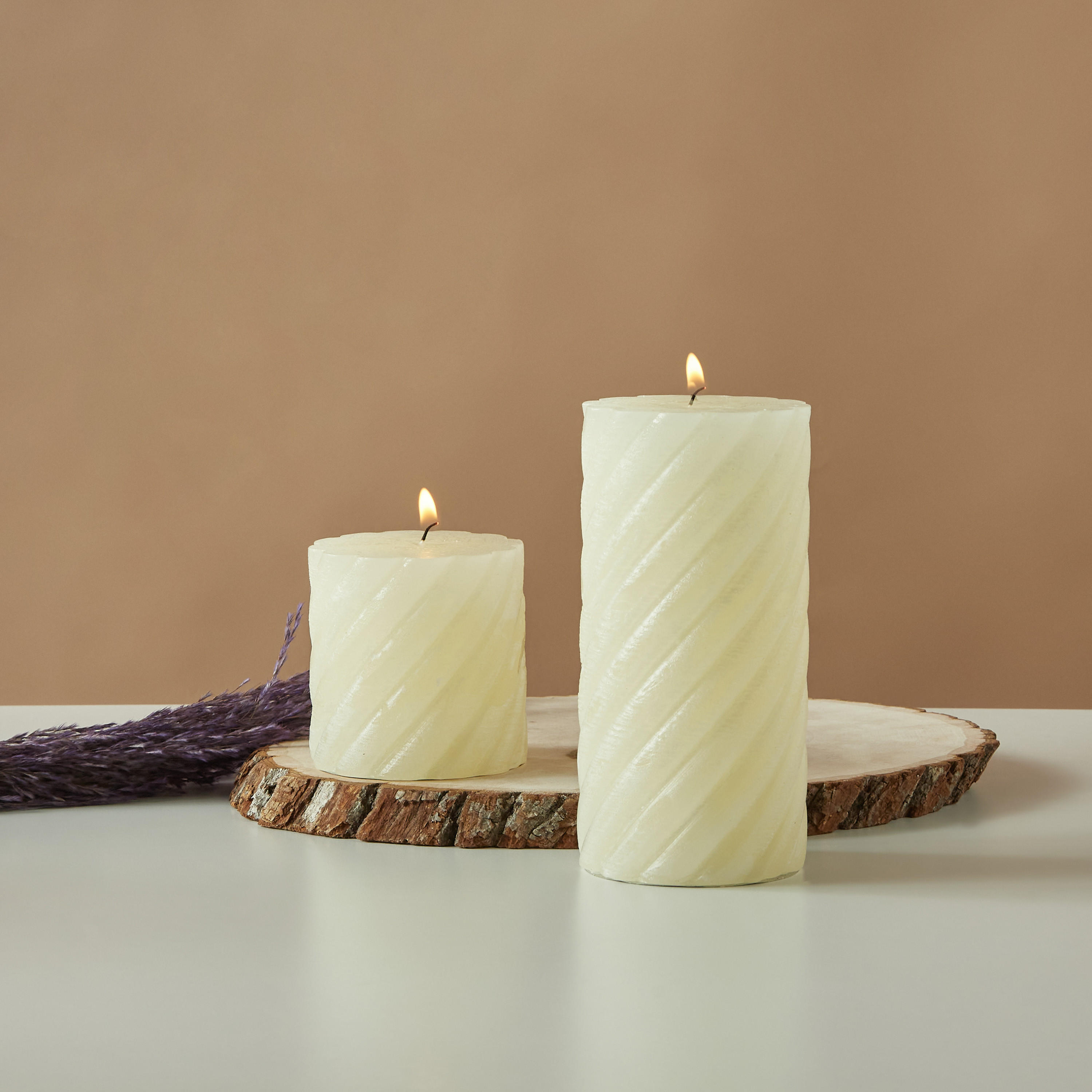 Countryfield Essentials Unscented Spiral Pillar Candle - 8 cms-household-homefragrance-candles-image-5