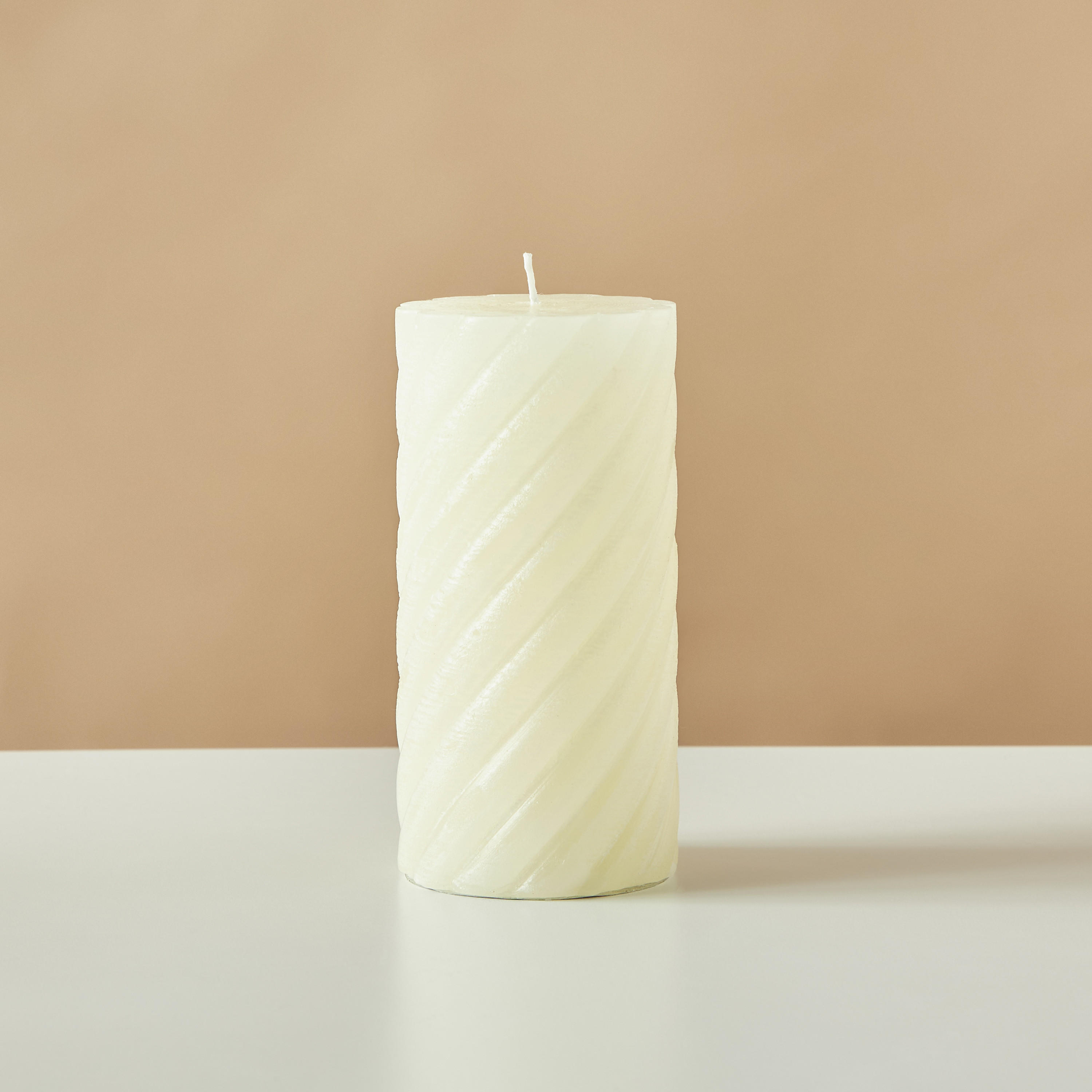 Countryfield Tonnie Essentials Unscented Spiral Pillar Candle - 15 cms-household-homefragrance-candles-image-2