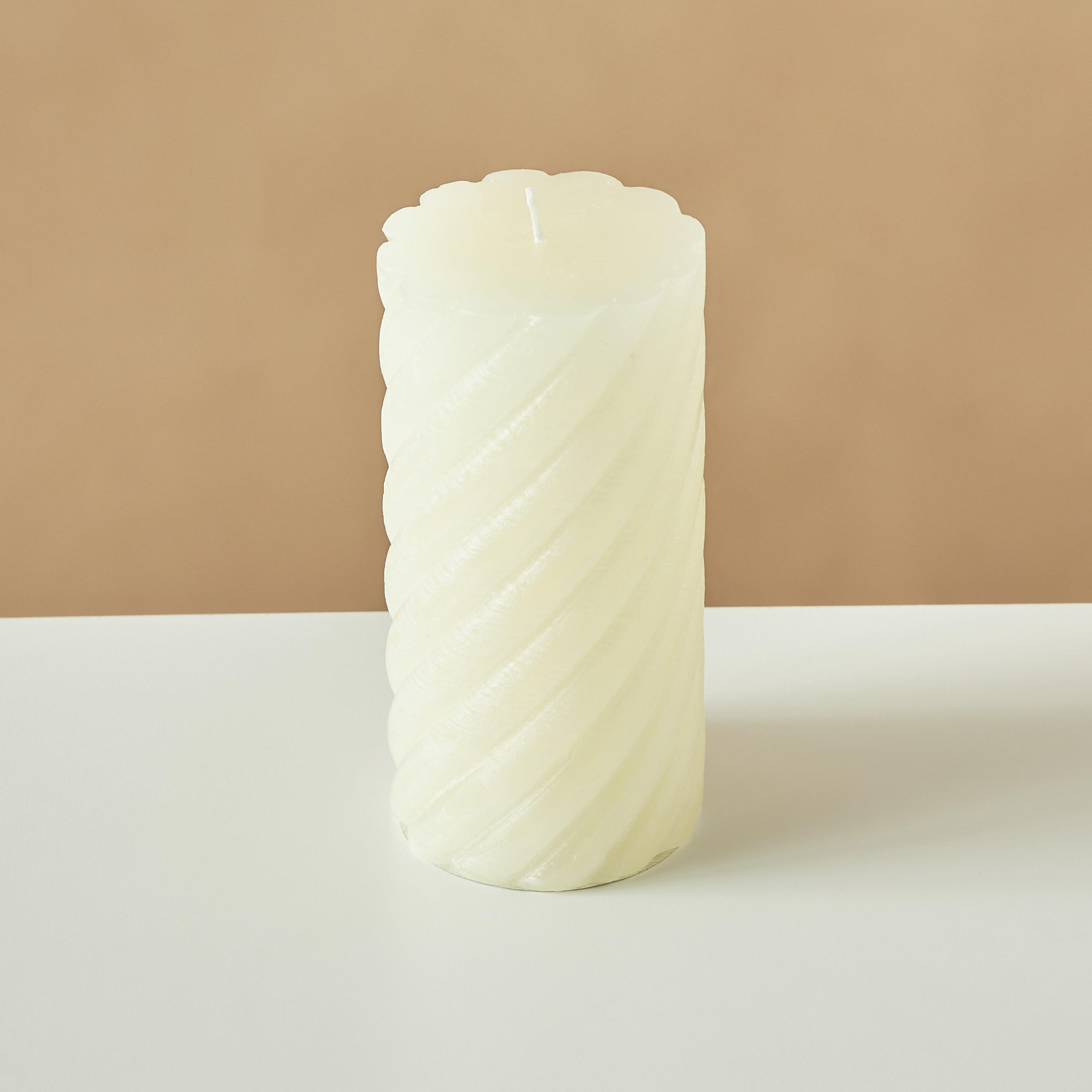Countryfield Tonnie Essentials Unscented Spiral Pillar Candle - 15 cms-household-homefragrance-candles-image-3