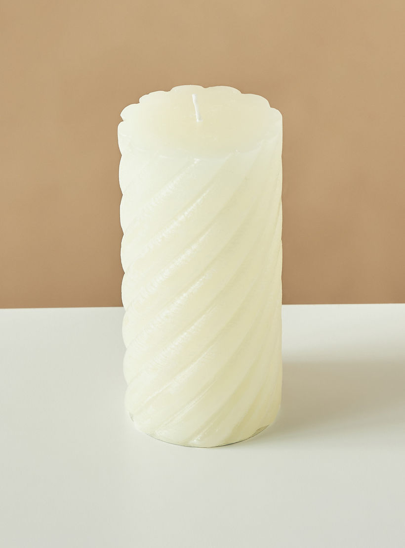 Countryfield Tonnie Essentials Unscented Spiral Pillar Candle - 15 cms-household-homefragrance-candles-image-3