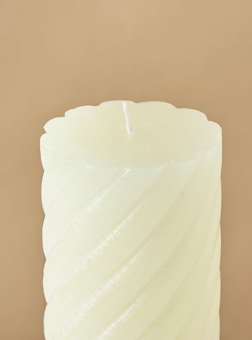 Countryfield Tonnie Essentials Unscented Spiral Pillar Candle - 15 cms-household-homefragrance-candles-image-4