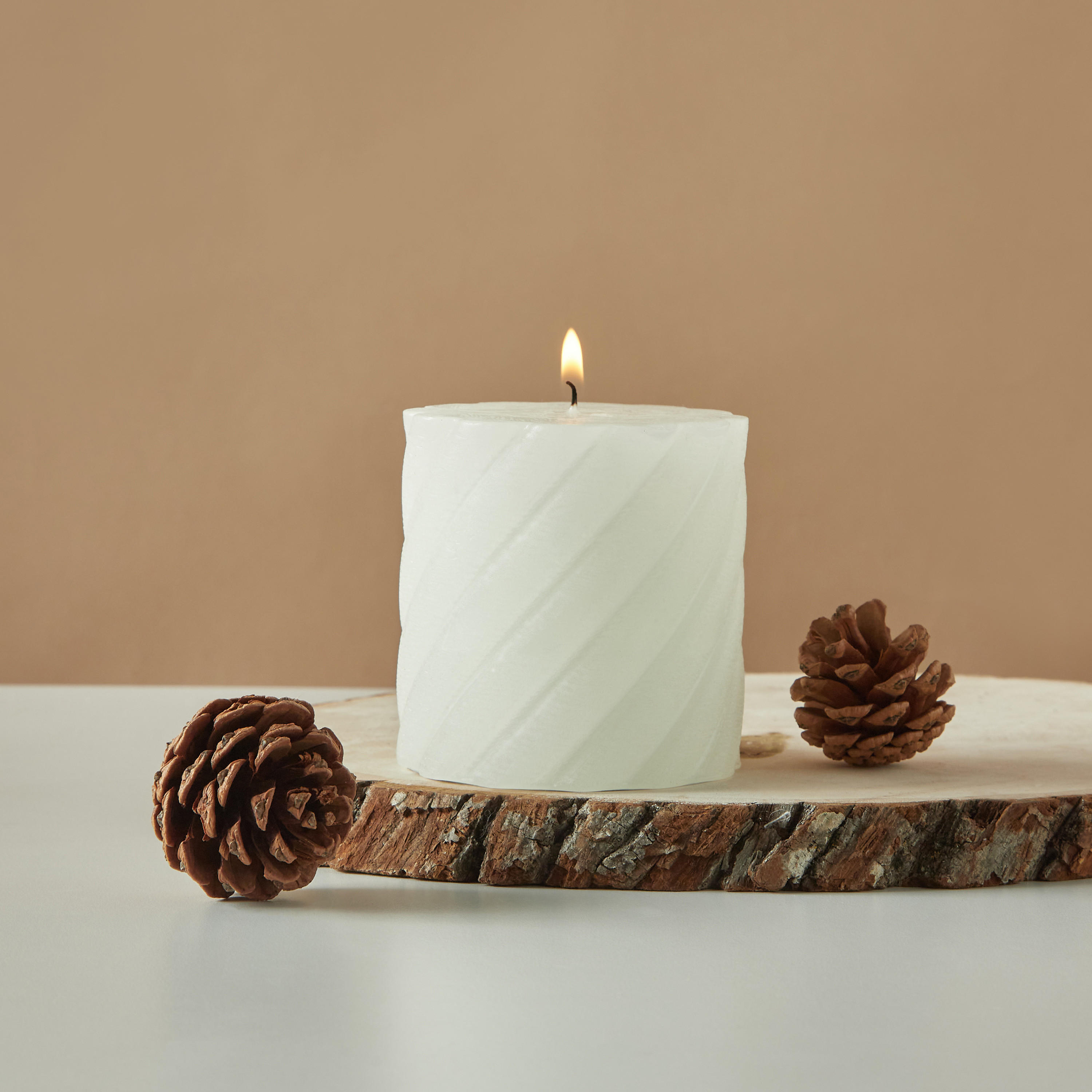 Countryfield Essentials Unscented Spiral Pillar Candle-household-homefragrance-candles-image-1