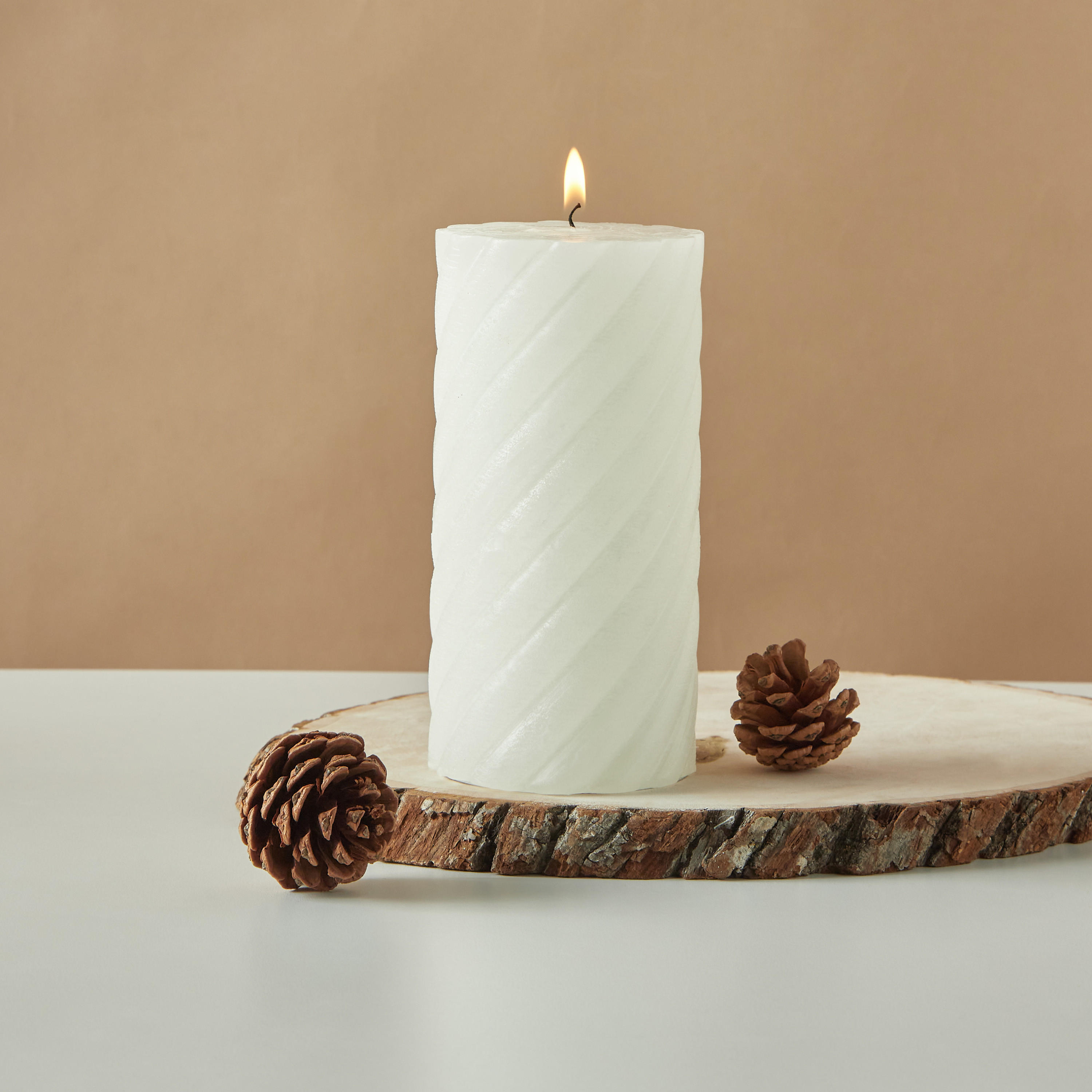 Countryfield Tonnie Essentials Unscented Spiral Pillar Candle-household-homefragrance-candles-image-1