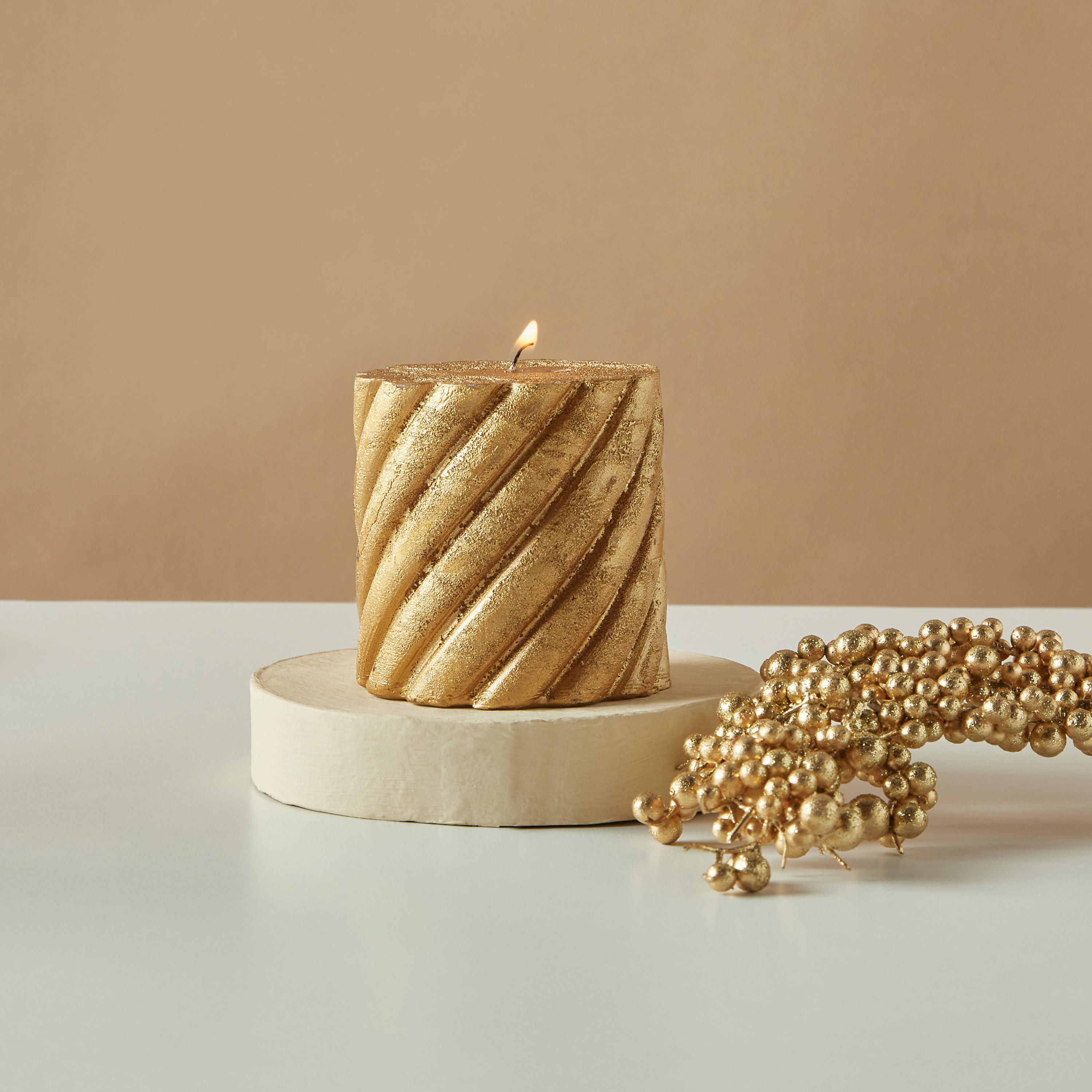 Countryfield Essentials Unscented Spiral Pillar Candle-household-homefragrance-candles-image-1