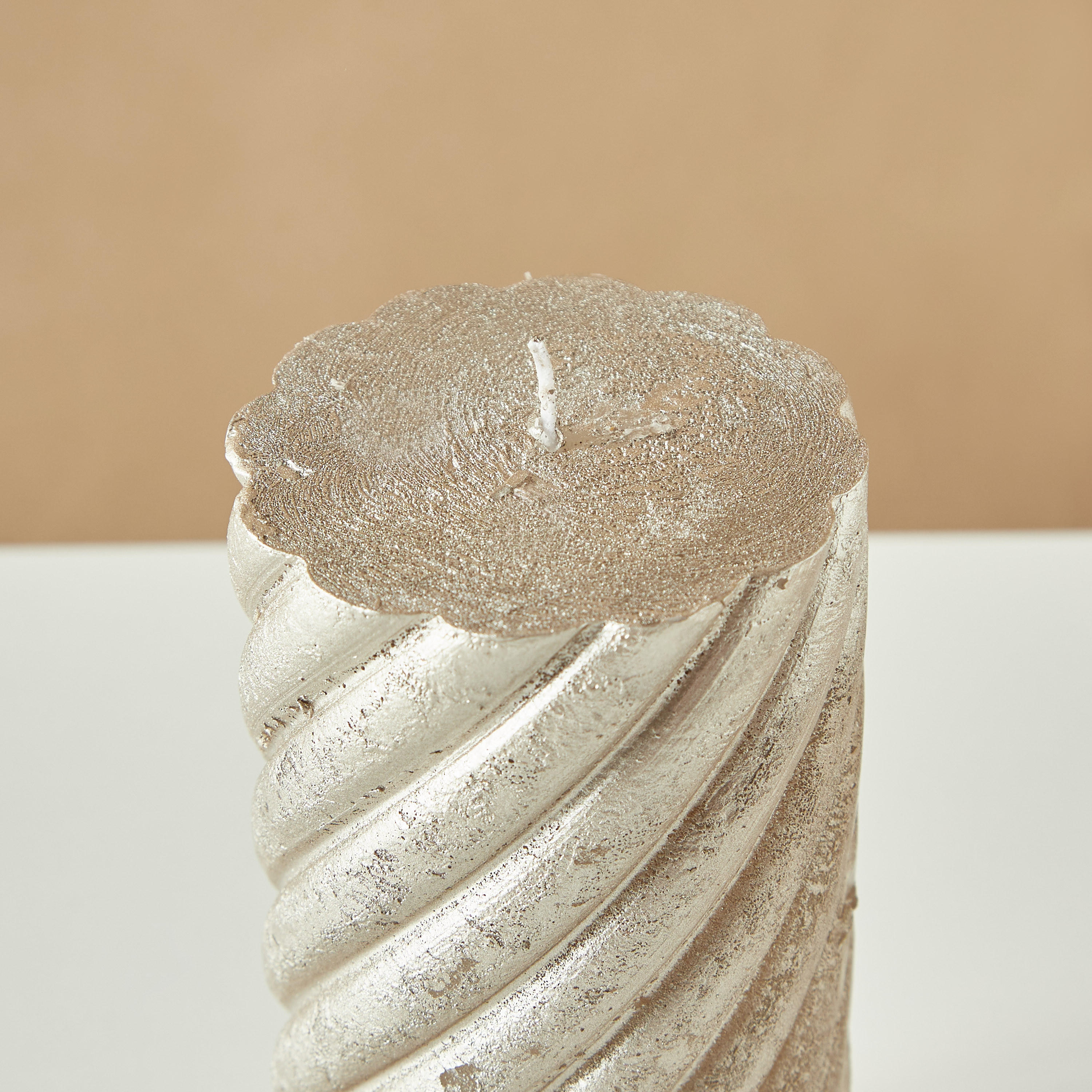 Countryfield Tonnie Essentials Metallic Unscented Spiral Pillar Candle-household-homefragrance-candles-image-4