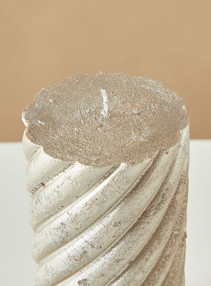 Countryfield Tonnie Essentials Metallic Unscented Spiral Pillar Candle-household-homefragrance-candles-image-4