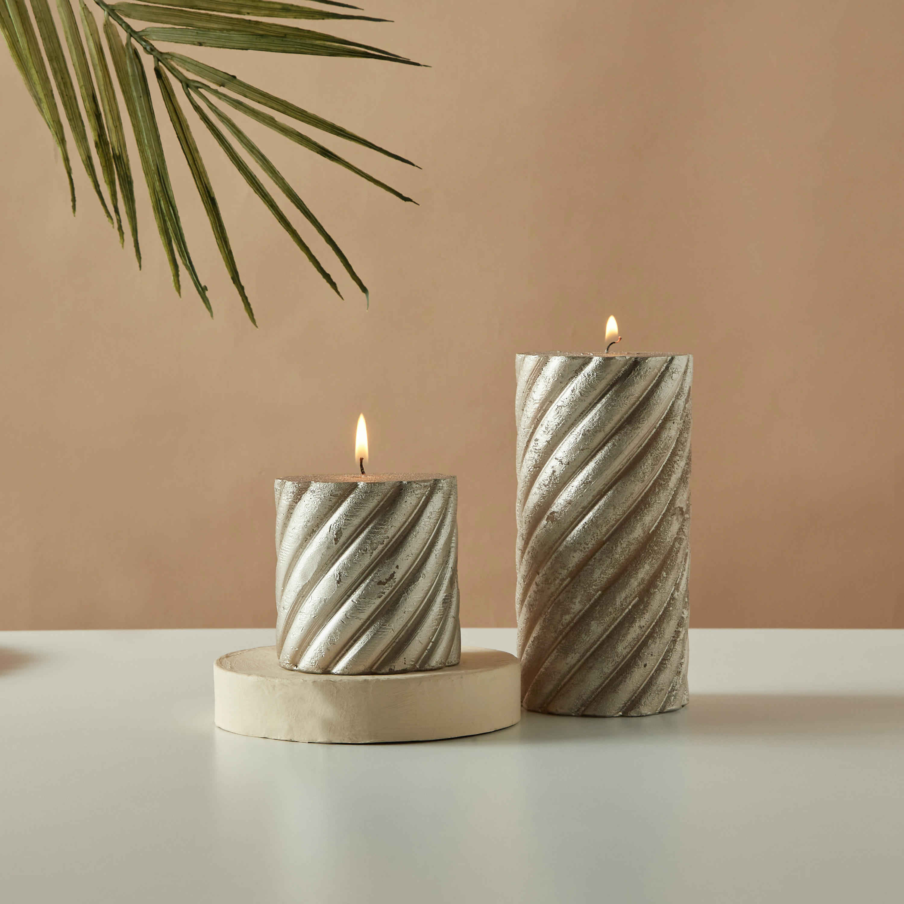 Countryfield Tonnie Essentials Metallic Unscented Spiral Pillar Candle-household-homefragrance-candles-image-5