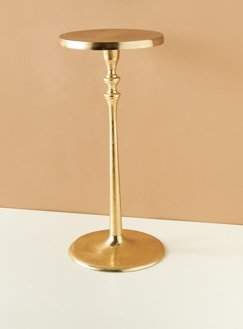 طاولة مستديرة من الألومنيوم بتفاصيل زينة- 23x23x50 سم-furniture-livingroom-sideandendtables-image-1