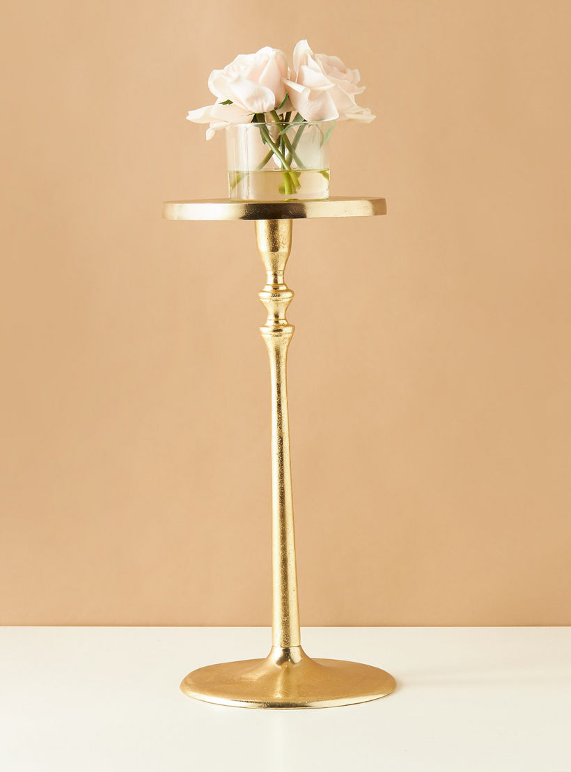 طاولة مستديرة من الألومنيوم بتفاصيل زينة- 23x23x50 سم-furniture-livingroom-sideandendtables-image-2