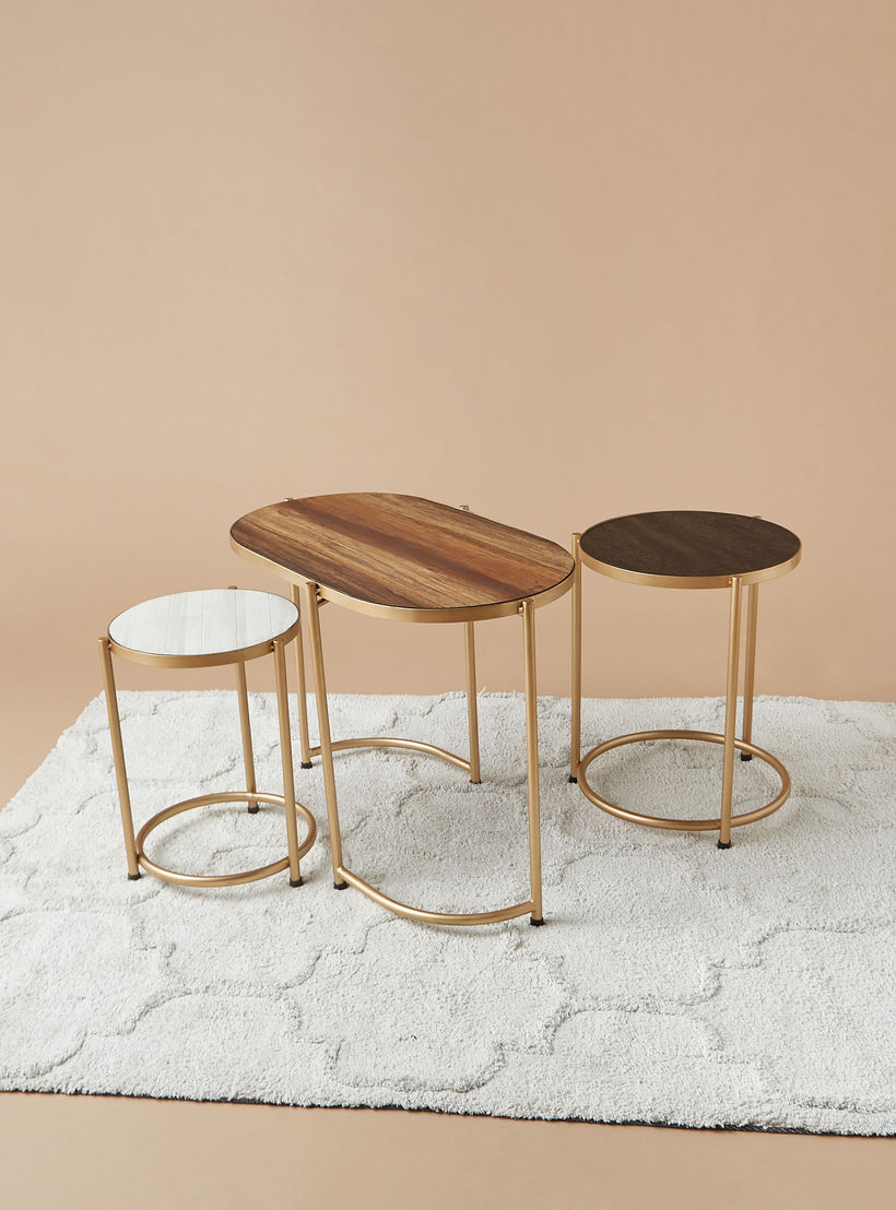 طاولات متداخلة من الصُلب بسطح خشب - 3 قطع-furniture-livingroom-nestoftables-image-1