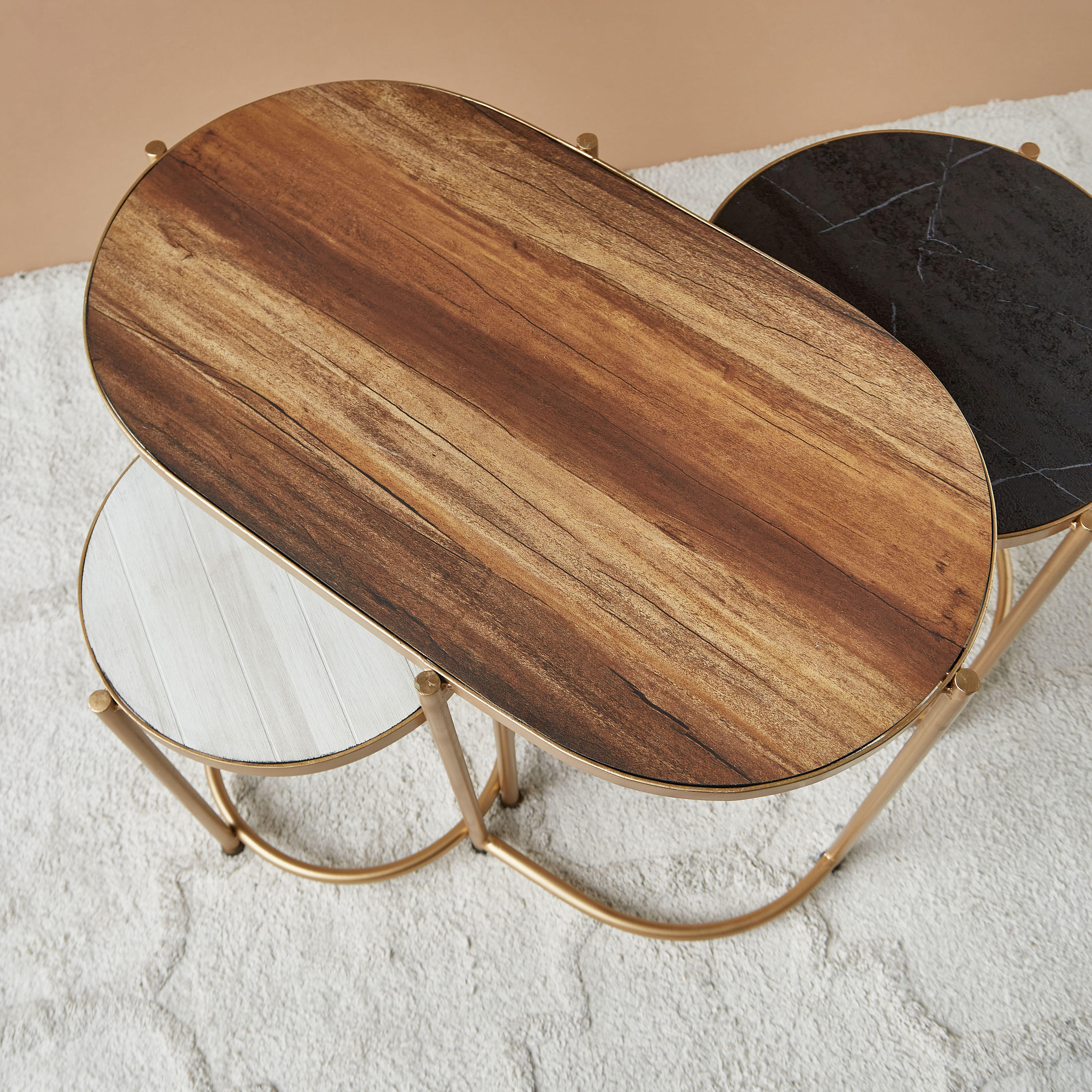 طاولات متداخلة من الصُلب بسطح خشب - 3 قطع-furniture-livingroom-nestoftables-image-3