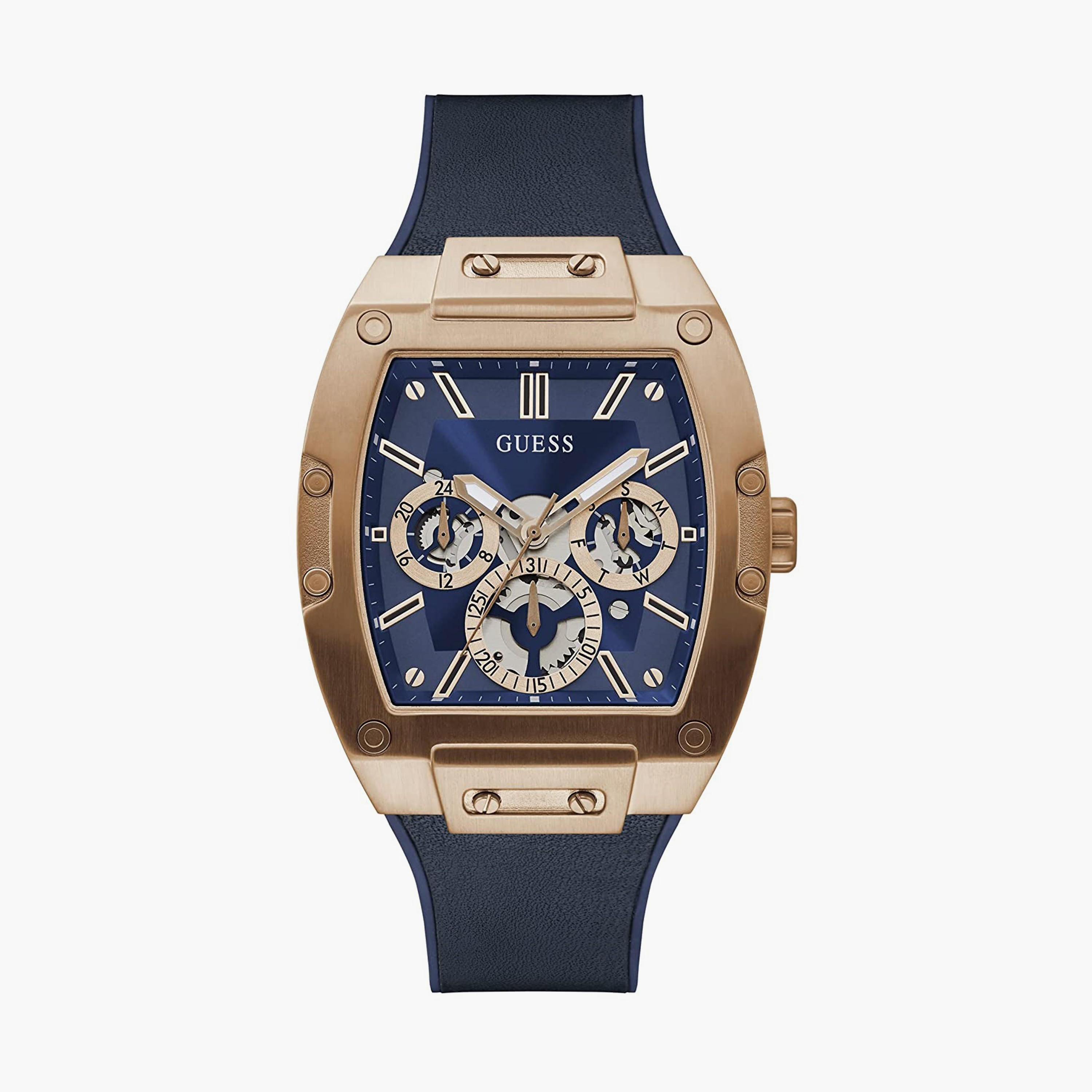 Guess Men's Blue Chronograph Leather Strap Watch - GW0202G4-men-watchesandjewellery-watches-image-1