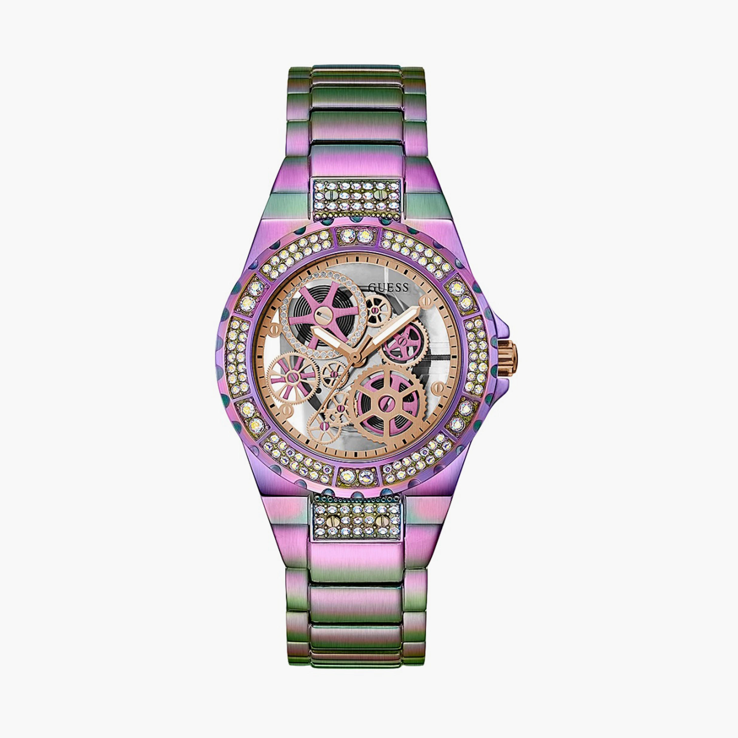 Guess Women's Purple Automatic Stainless Steel Strap Watch - GW0302L3-women-watchesandjewellery-watches-image-1