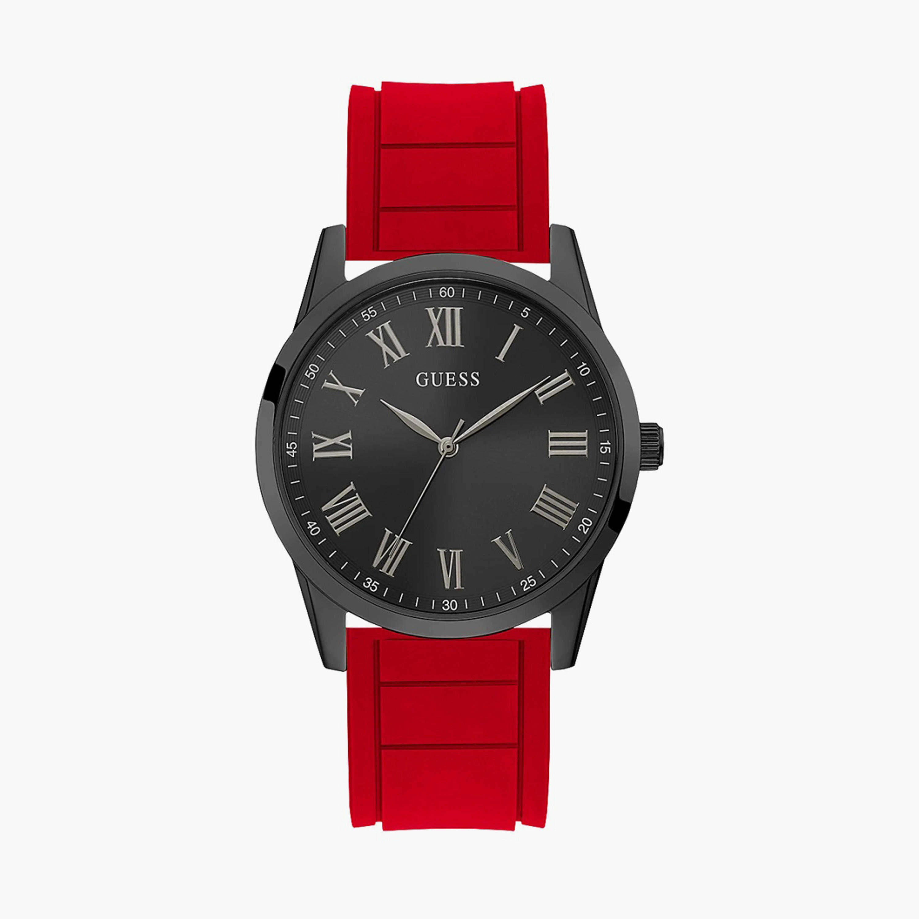 Guess Men's Red Analog Silicone Strap Watch - GW0362G4-men-watchesandjewellery-watches-image-1