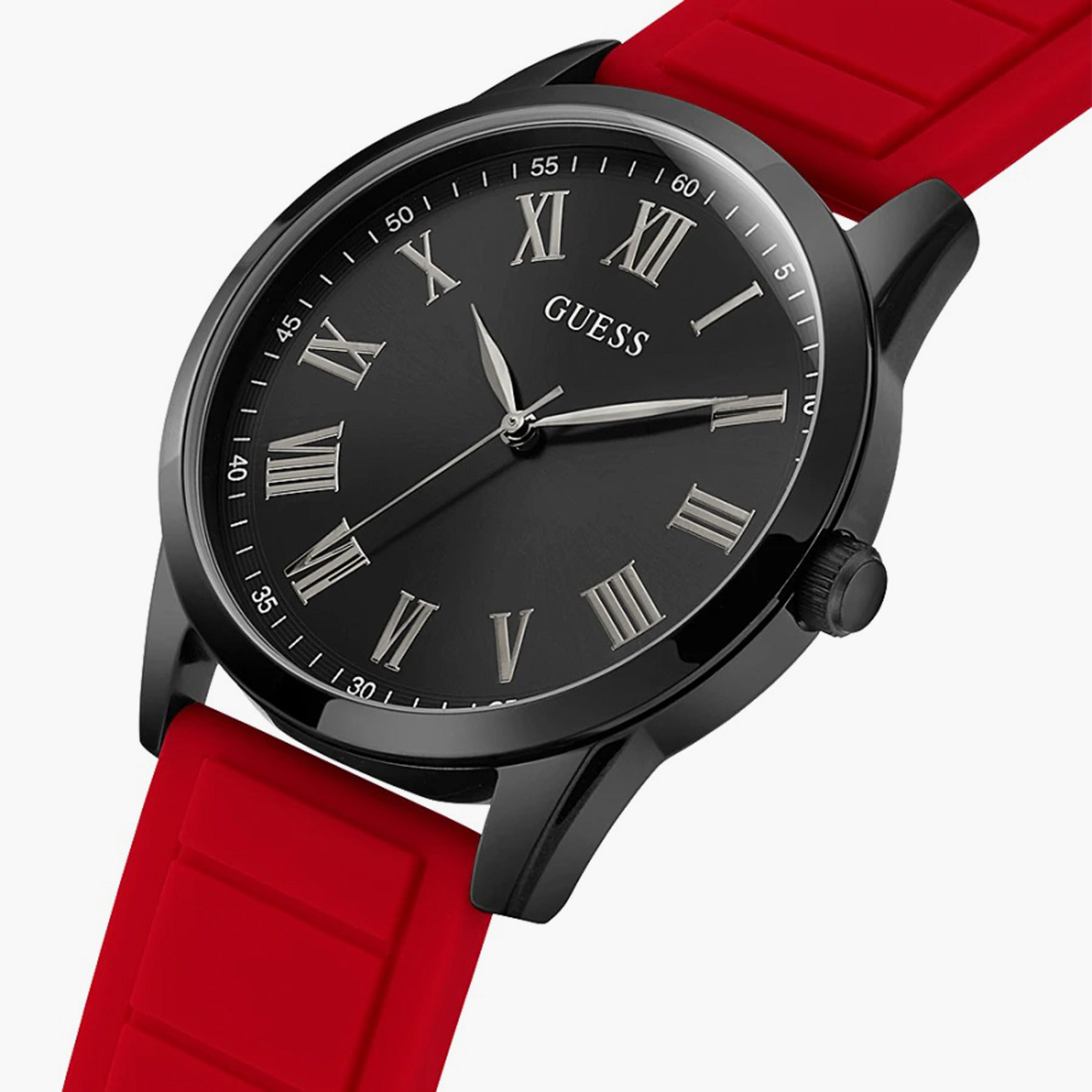 Guess Men's Red Analog Silicone Strap Watch - GW0362G4-men-watchesandjewellery-watches-image-4