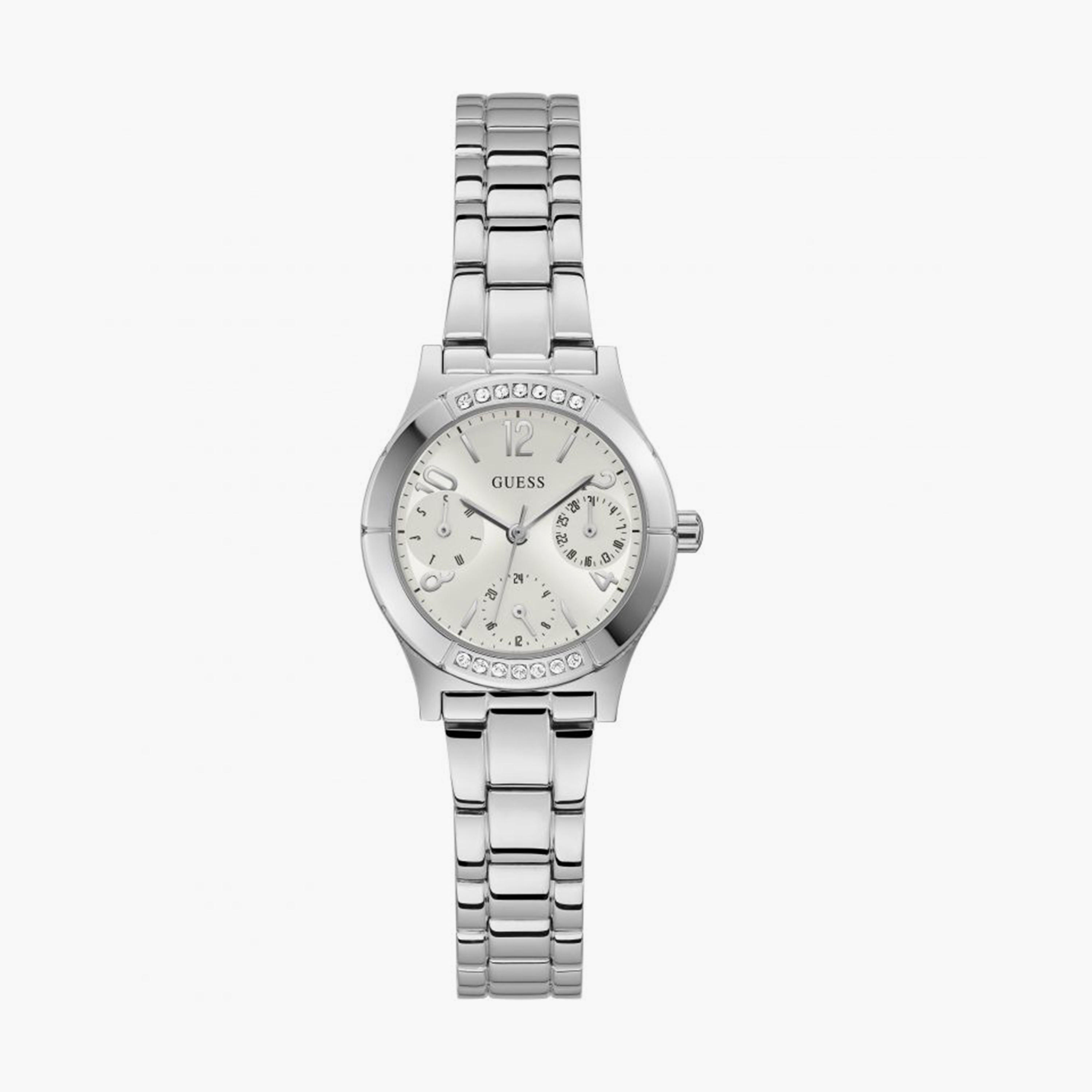 Guess Silver Chronograph Stainless Steel Strap Watch - GW0413L1-women-watchesandjewellery-watches-image-1