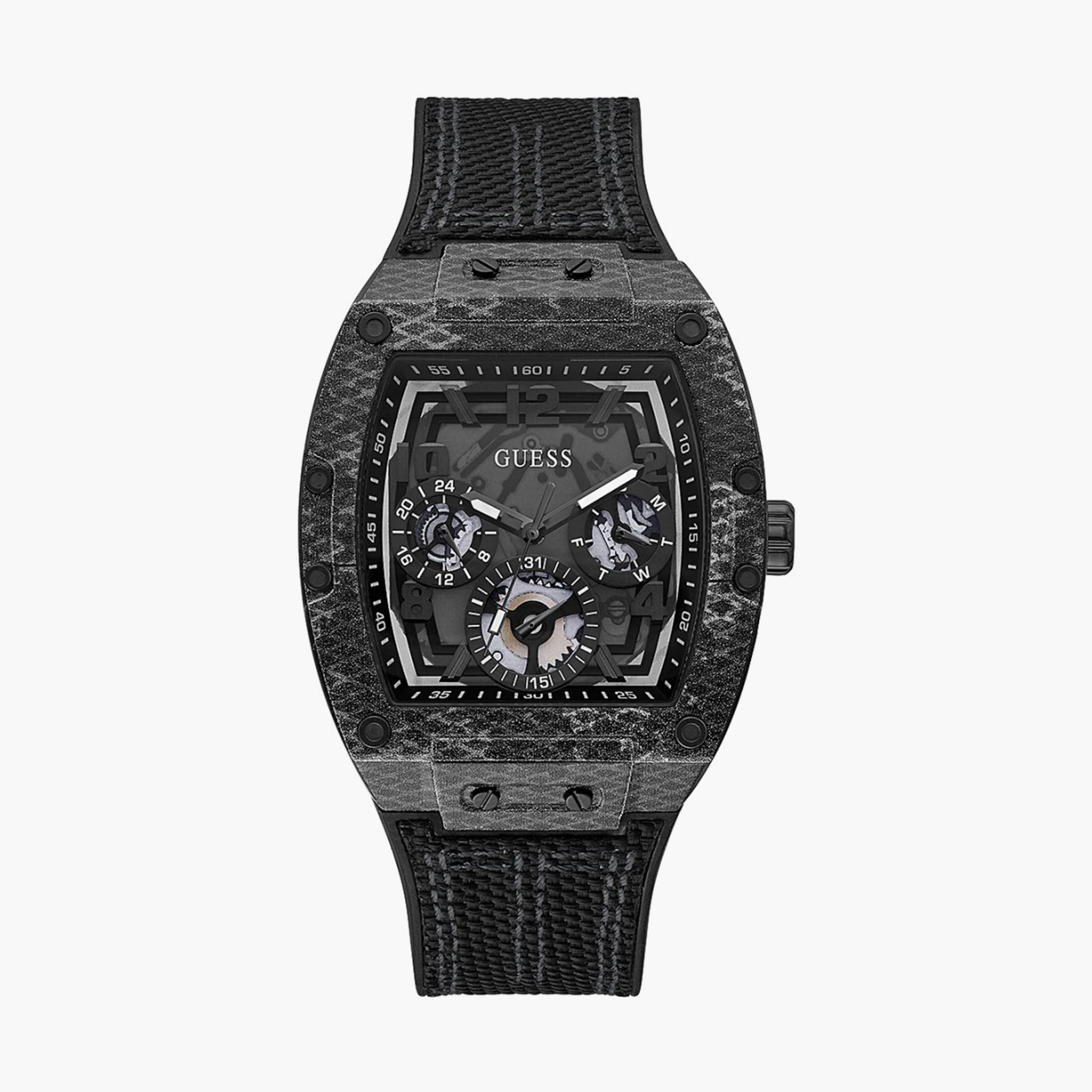 Guess Men's Black Chronograph Silicone Strap Watch - GW0422G2 | 43 MM-men-watchesandjewellery-watches-image-1