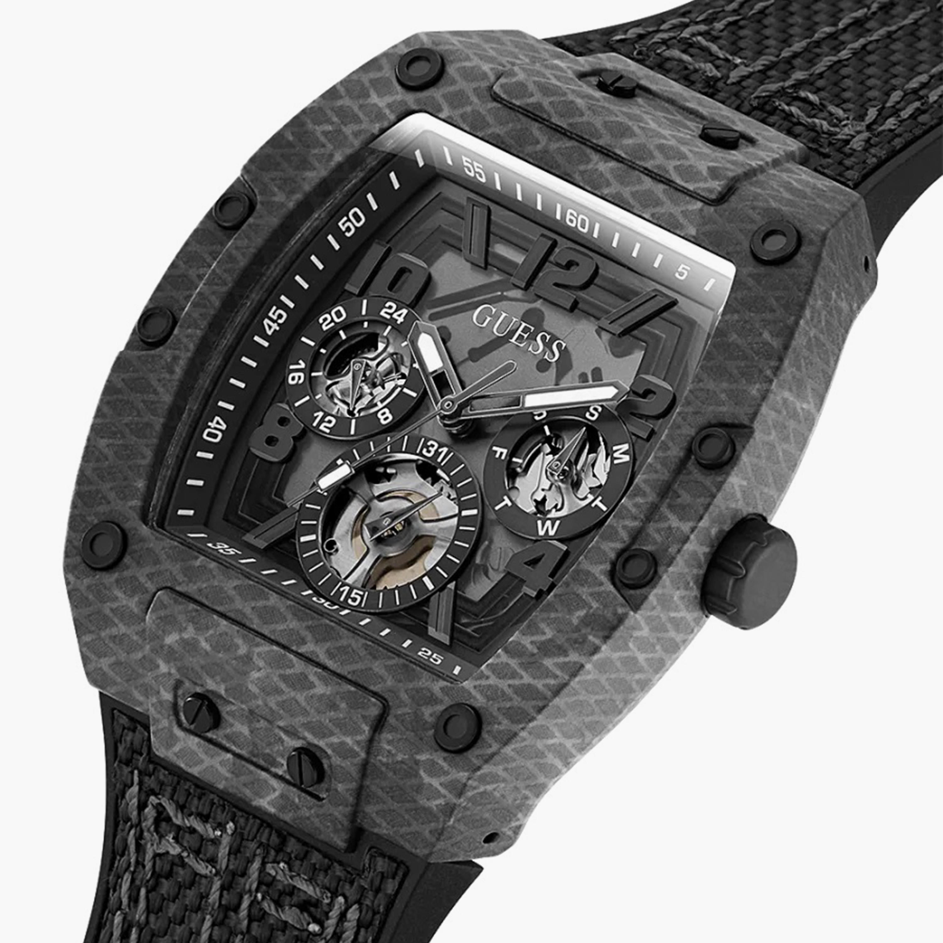 Guess Men's Black Chronograph Silicone Strap Watch - GW0422G2 | 43 MM-men-watchesandjewellery-watches-image-4