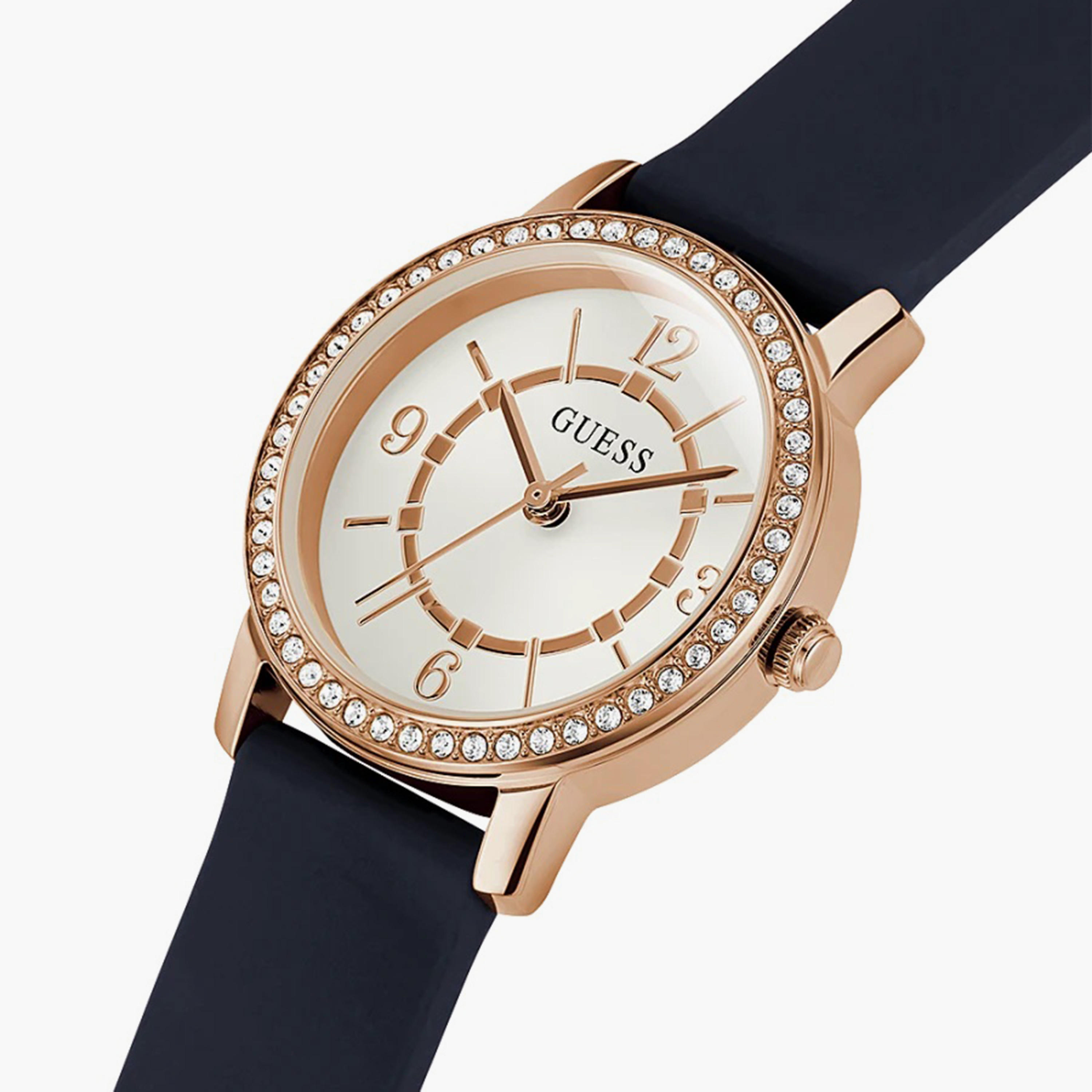 Guess Navy Analog Silicone Strap Watch - GW0469L2 | 28 MM-women-watchesandjewellery-watches-image-4