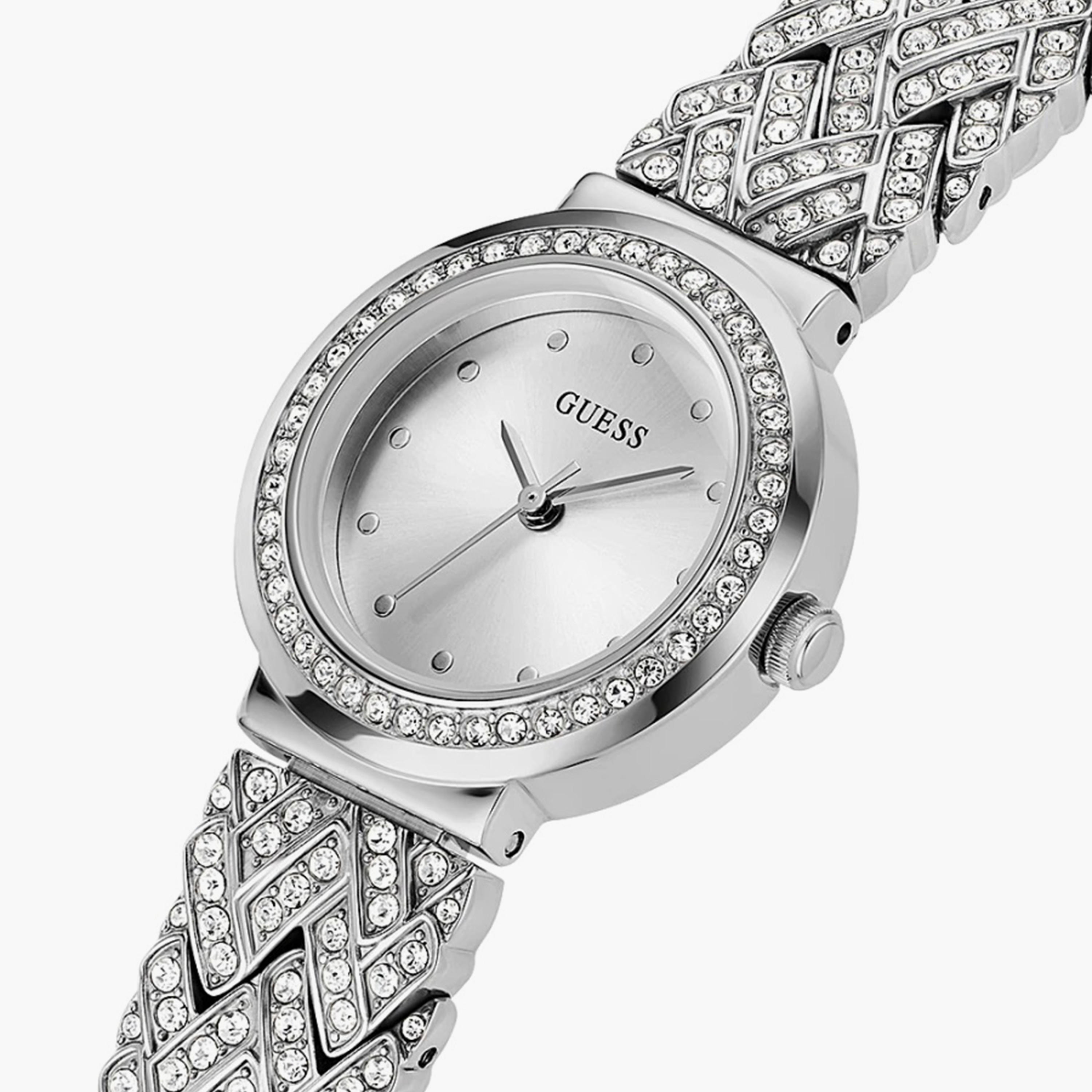 Guess Silver Analog Stainless Steel Strap Watch - GW0476L1 | 28 MM-women-watchesandjewellery-watches-image-4