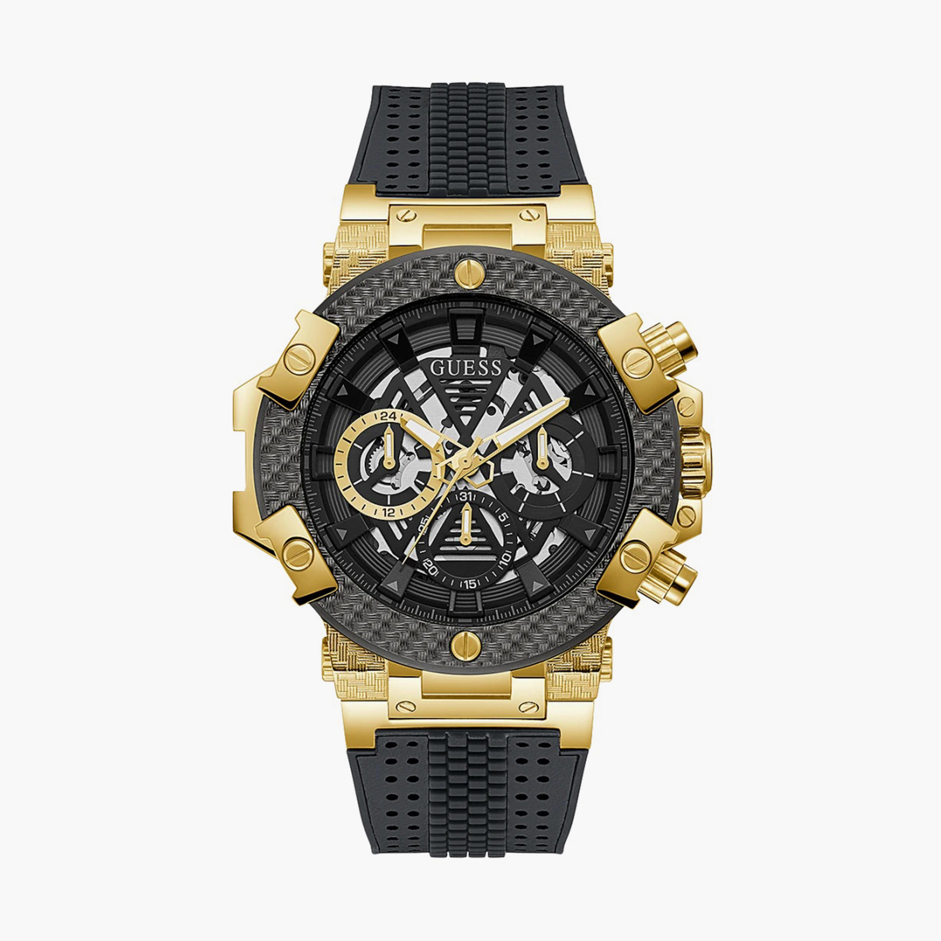 Guess Men's Grey Chronograph Leather Strap Watch - GW0486G2-men-watchesandjewellery-watches-image-1