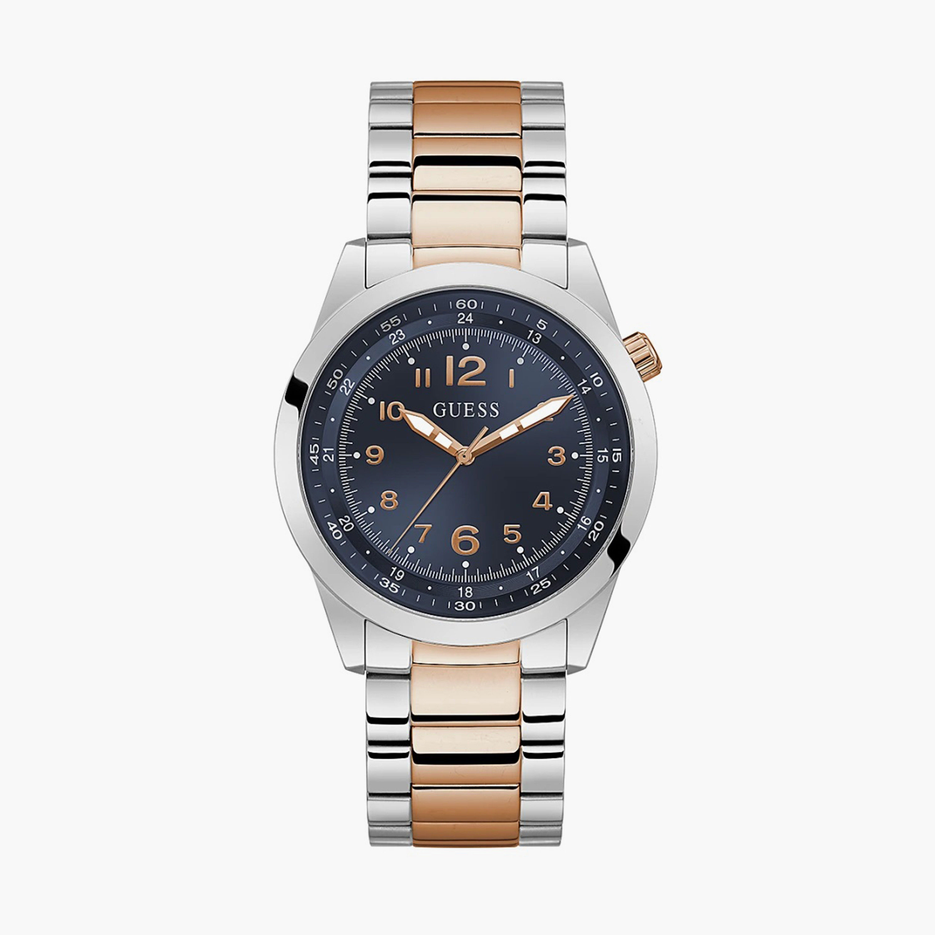 Guess Men's Silver & Gold Analog Stainless Steel Strap Watch - GW0493G3-men-watchesandjewellery-watches-image-1