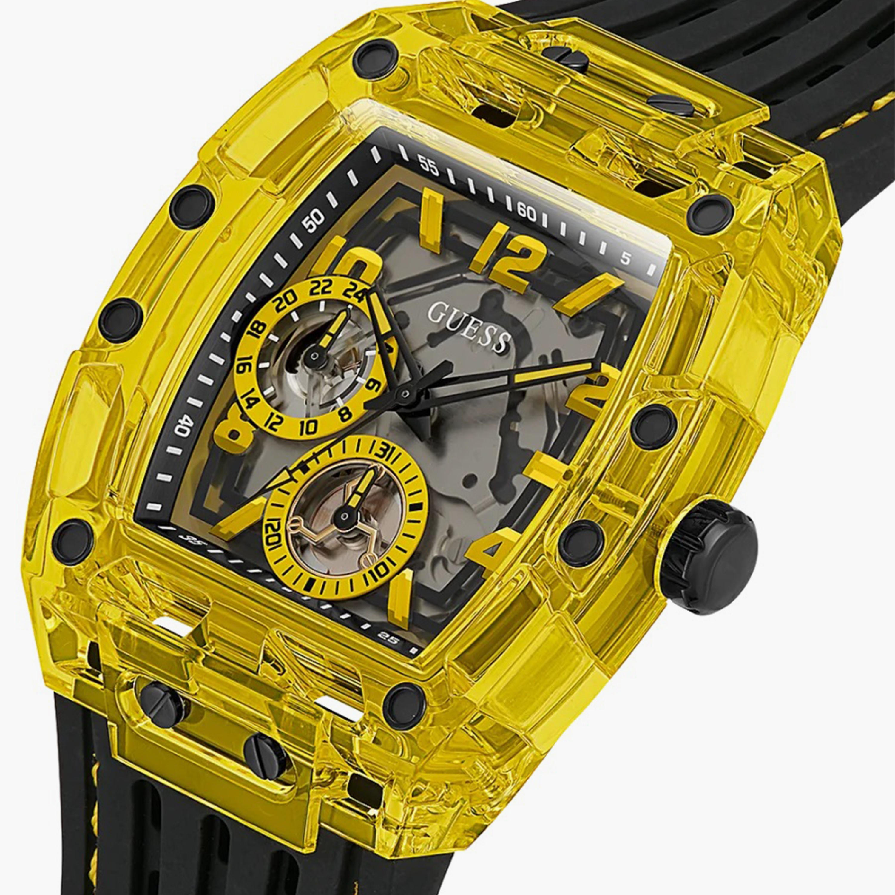 Guess Men's Black Chronograph Silicone Strap Watch - GW0499G2 | 44 MM-men-watchesandjewellery-watches-image-4