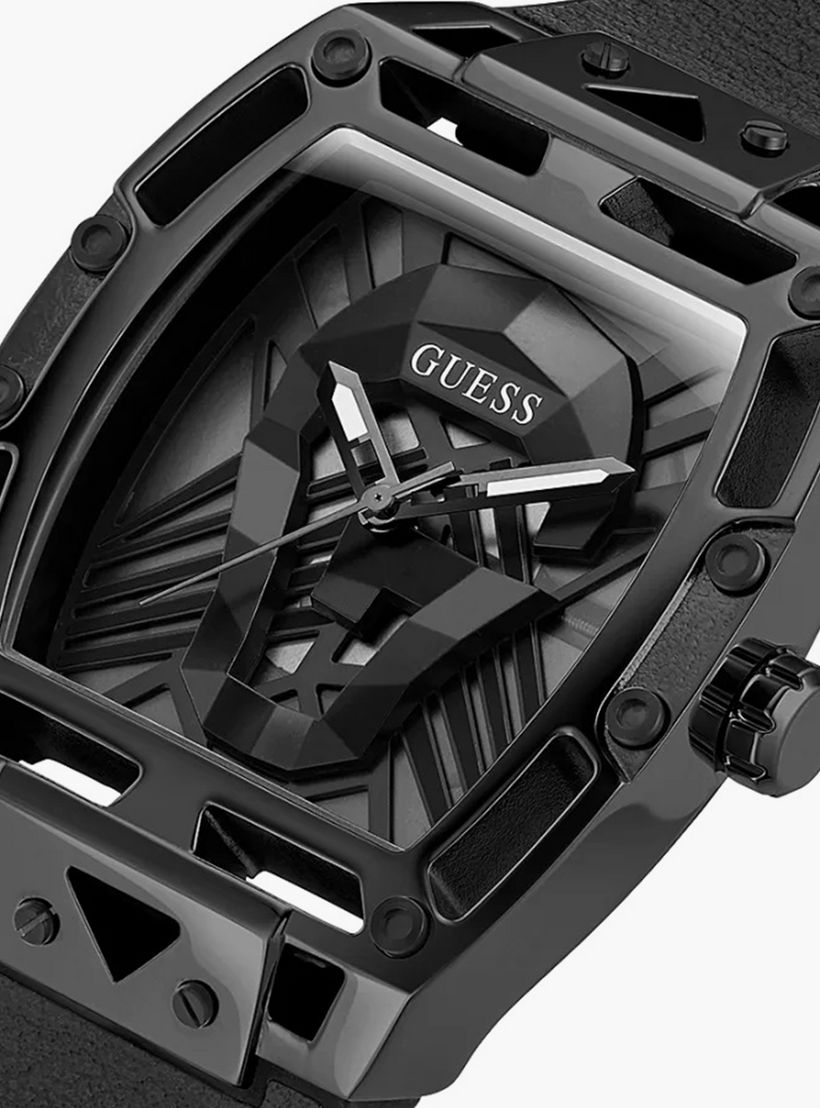 Guess Men's Black Analog Leather Strap Watch - GW0500G2-men-watchesandjewellery-watches-image-4