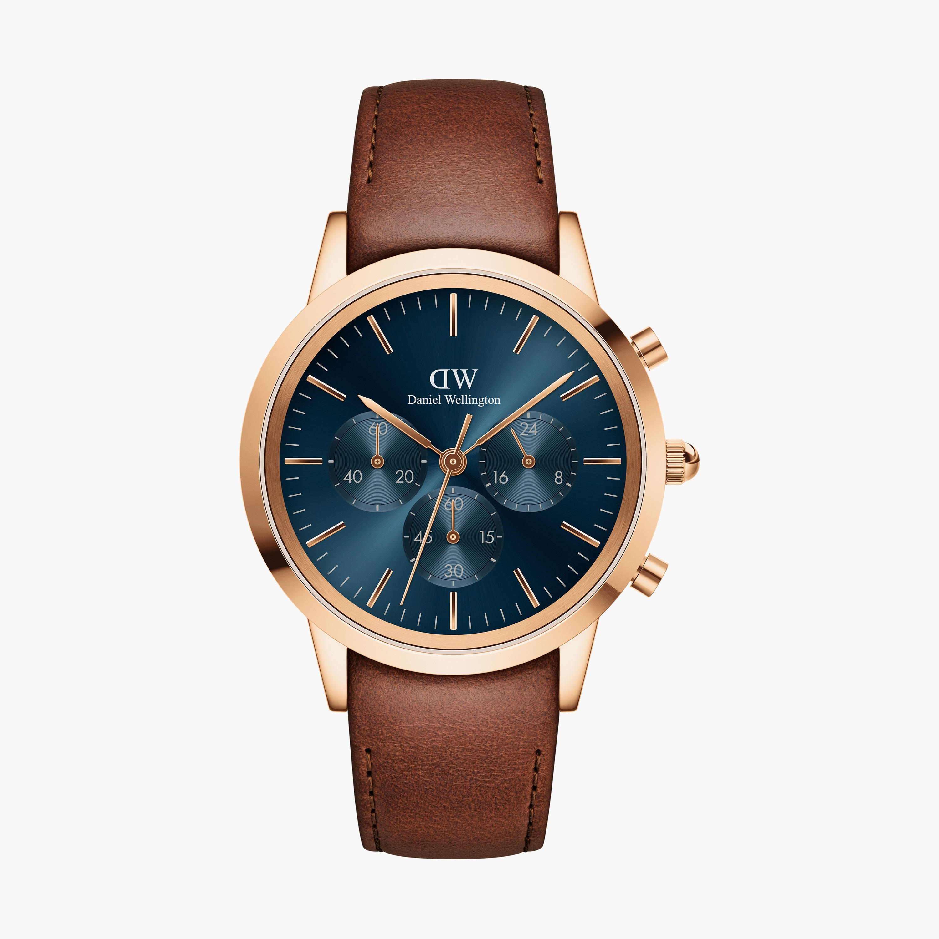 ساعة كرونوغراف من دانيل ويلينجتون للرجال بلون بني بسوار جلدي 42 ملم - DW00100639-men-watchesandjewellery-watches-image-1