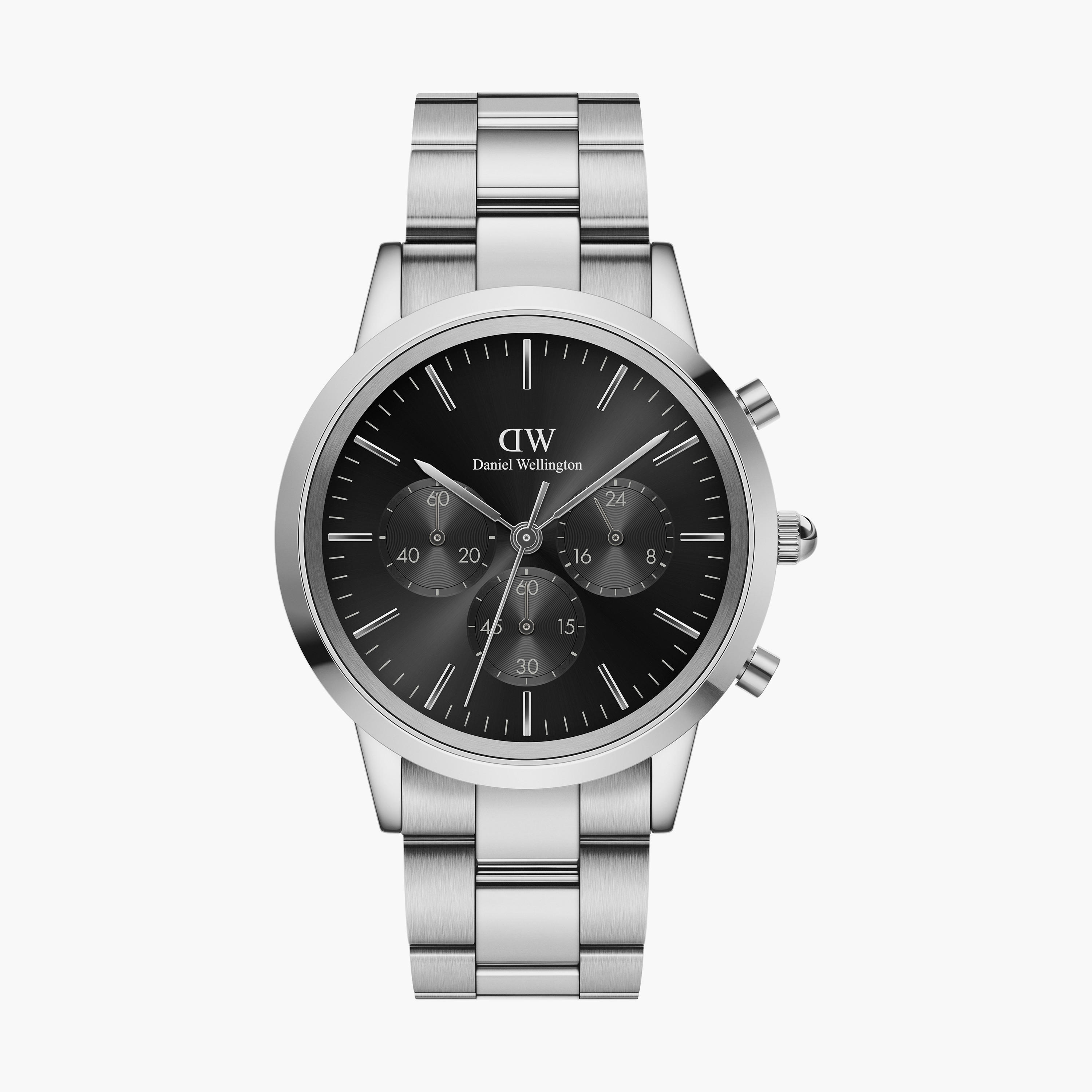 ساعة كرونوغراف الفضية بسوار ستانلس ستيل من دانيل ويلينجتون للرجال 42 ملم - DW00100645-men-watchesandjewellery-watches-image-1