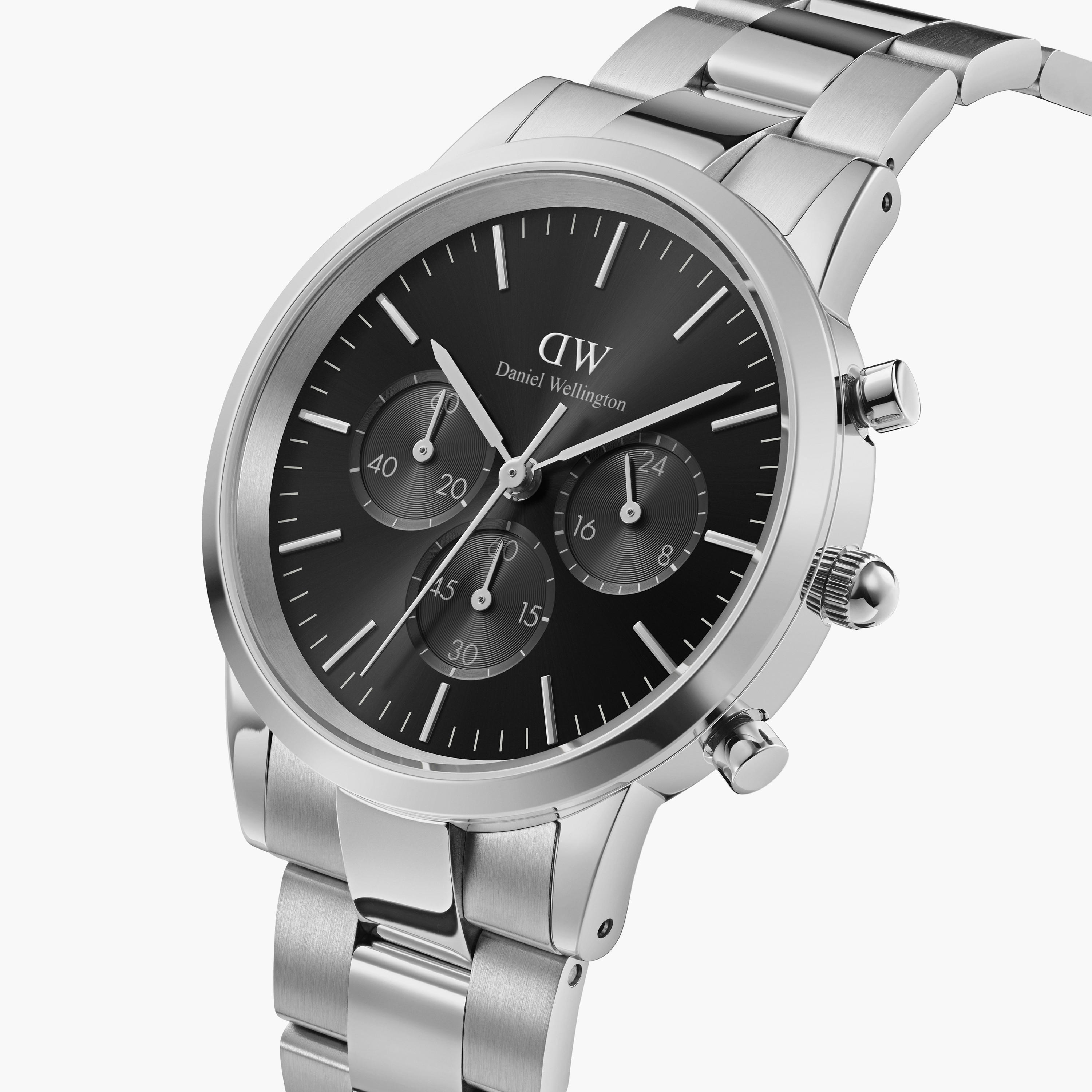 ساعة كرونوغراف الفضية بسوار ستانلس ستيل من دانيل ويلينجتون للرجال 42 ملم - DW00100645-men-watchesandjewellery-watches-image-2