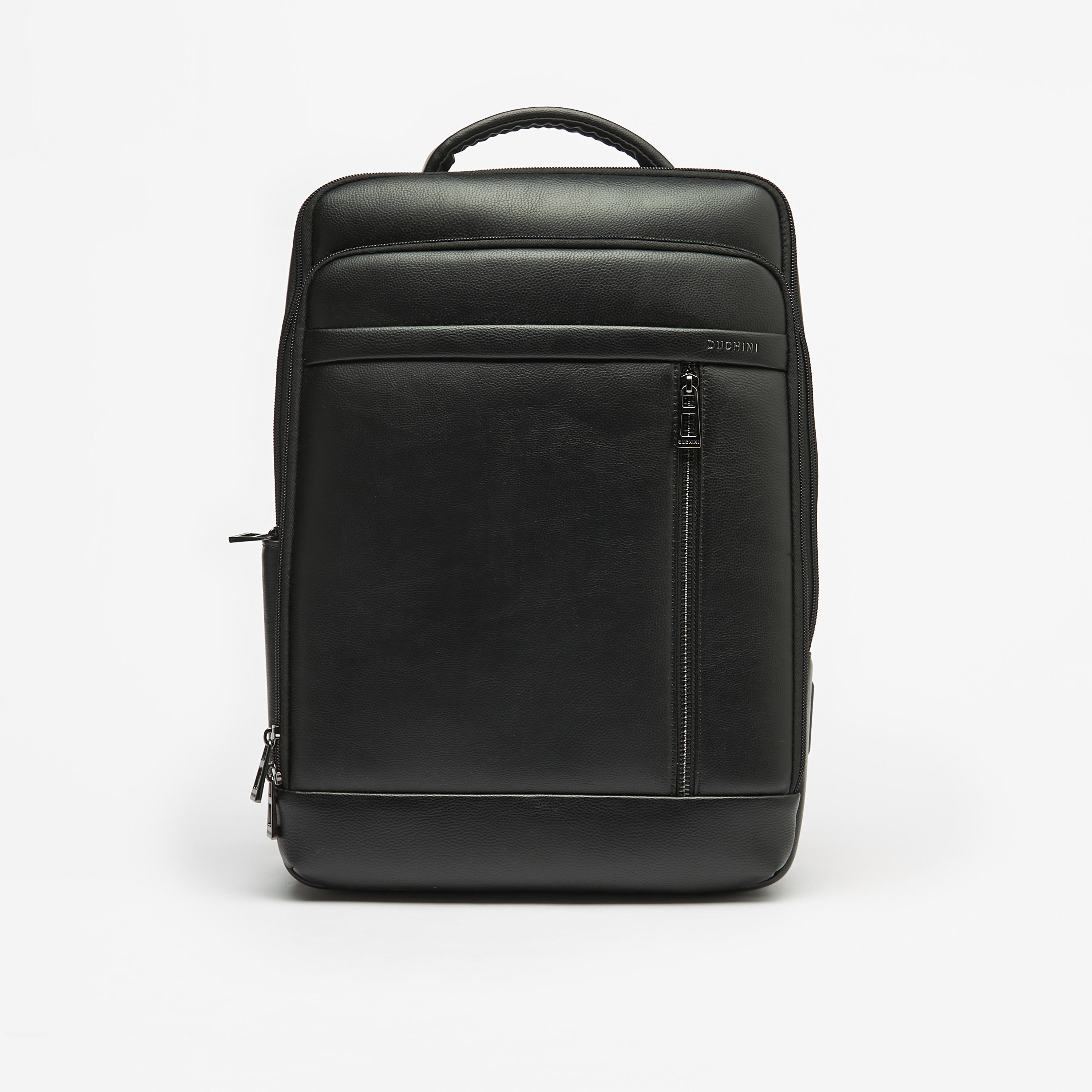Duchini Textured Backpack with Adjustable Straps and Zip Closure-men-bags-image-1