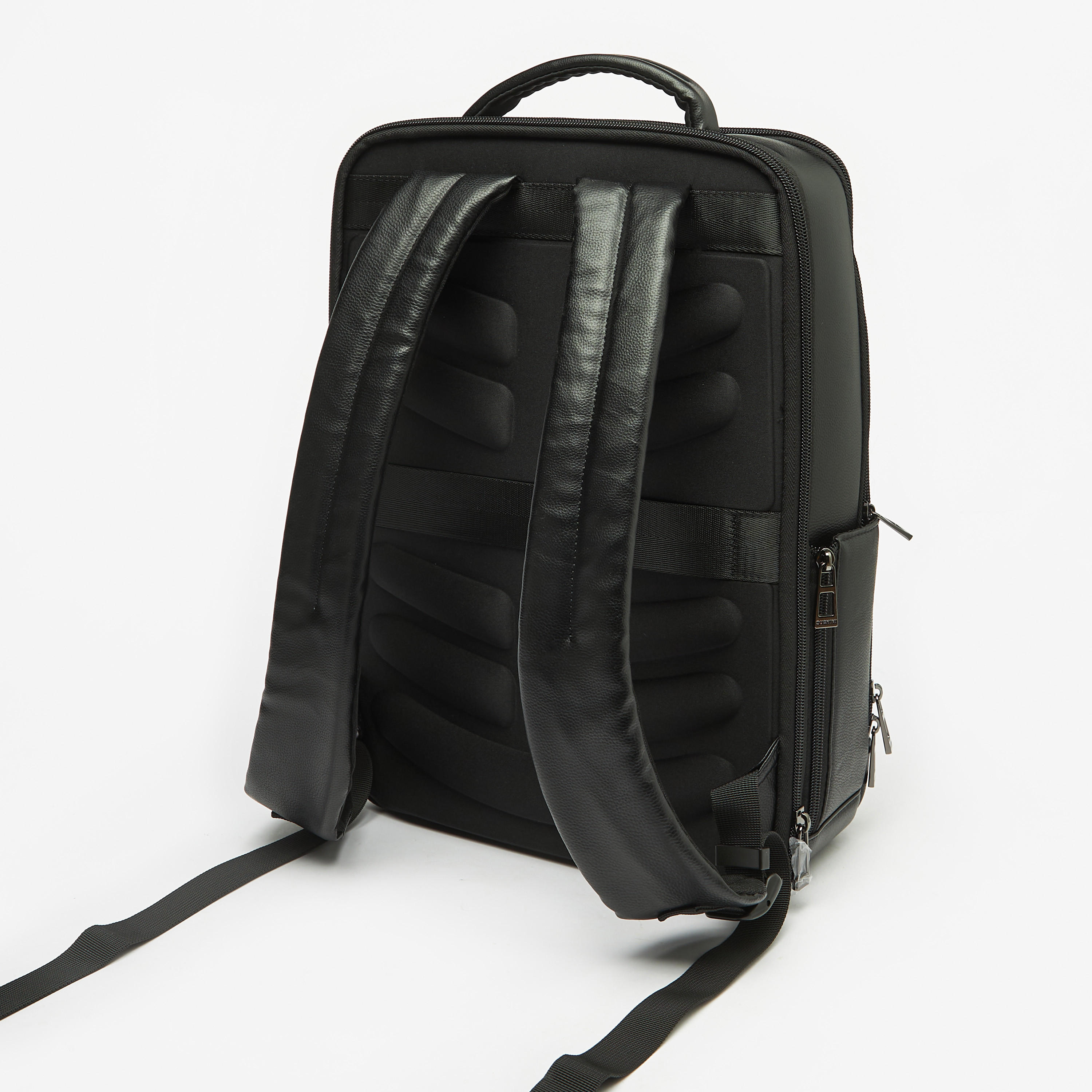 Duchini Textured Backpack with Adjustable Straps and Zip Closure-men-bags-image-3