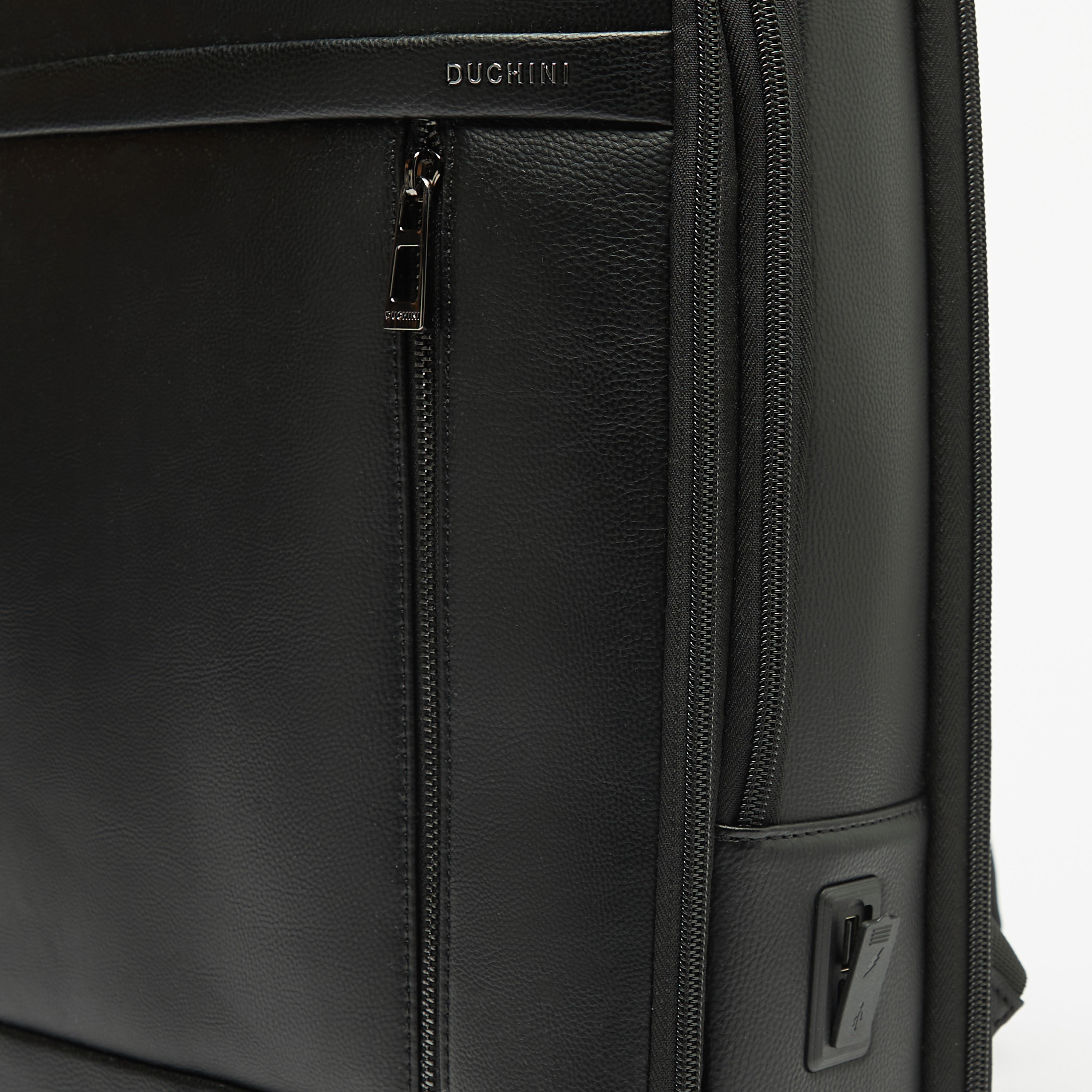 Duchini Textured Backpack with Adjustable Straps and Zip Closure-men-bags-image-5
