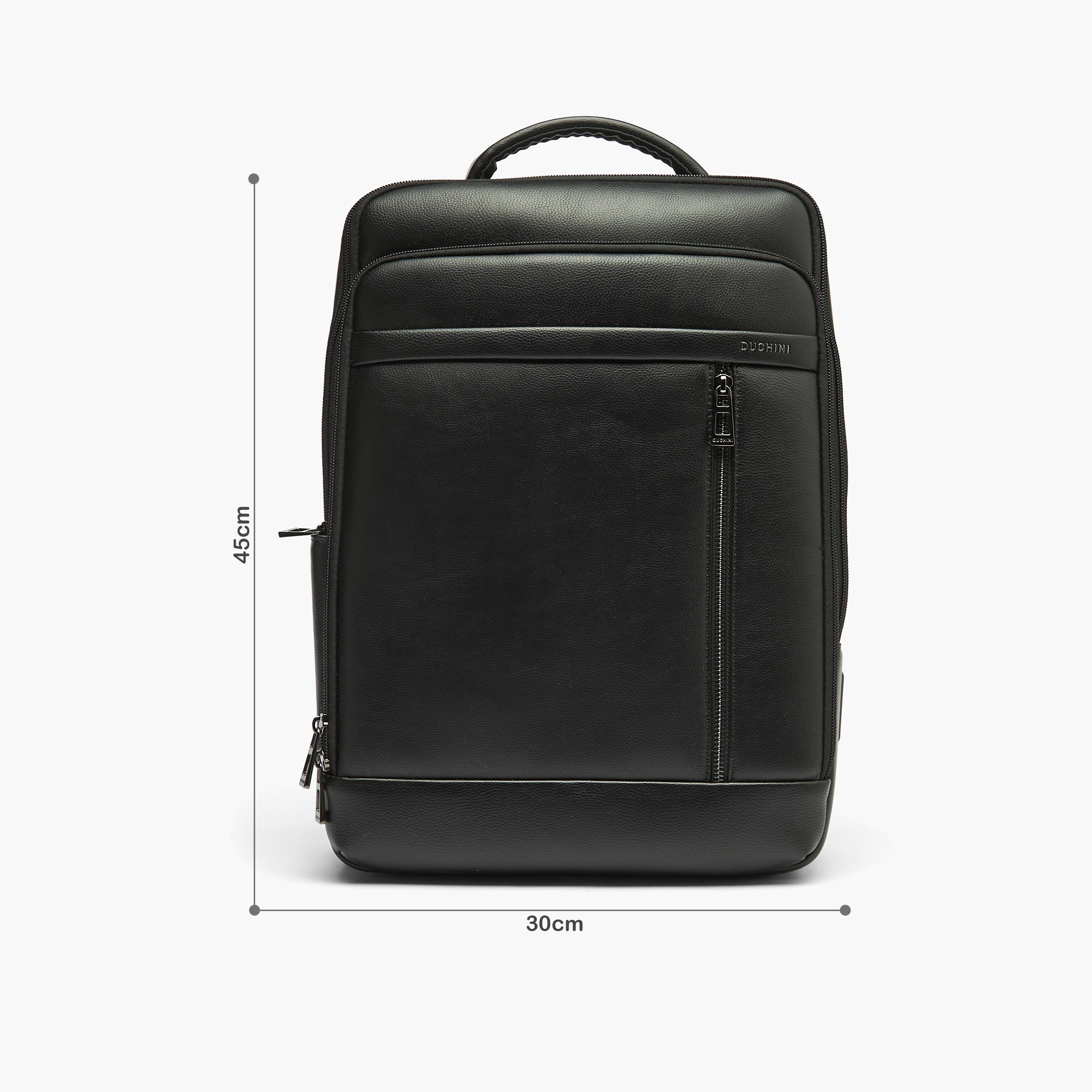 Duchini Textured Backpack with Adjustable Straps and Zip Closure-men-bags-image-2
