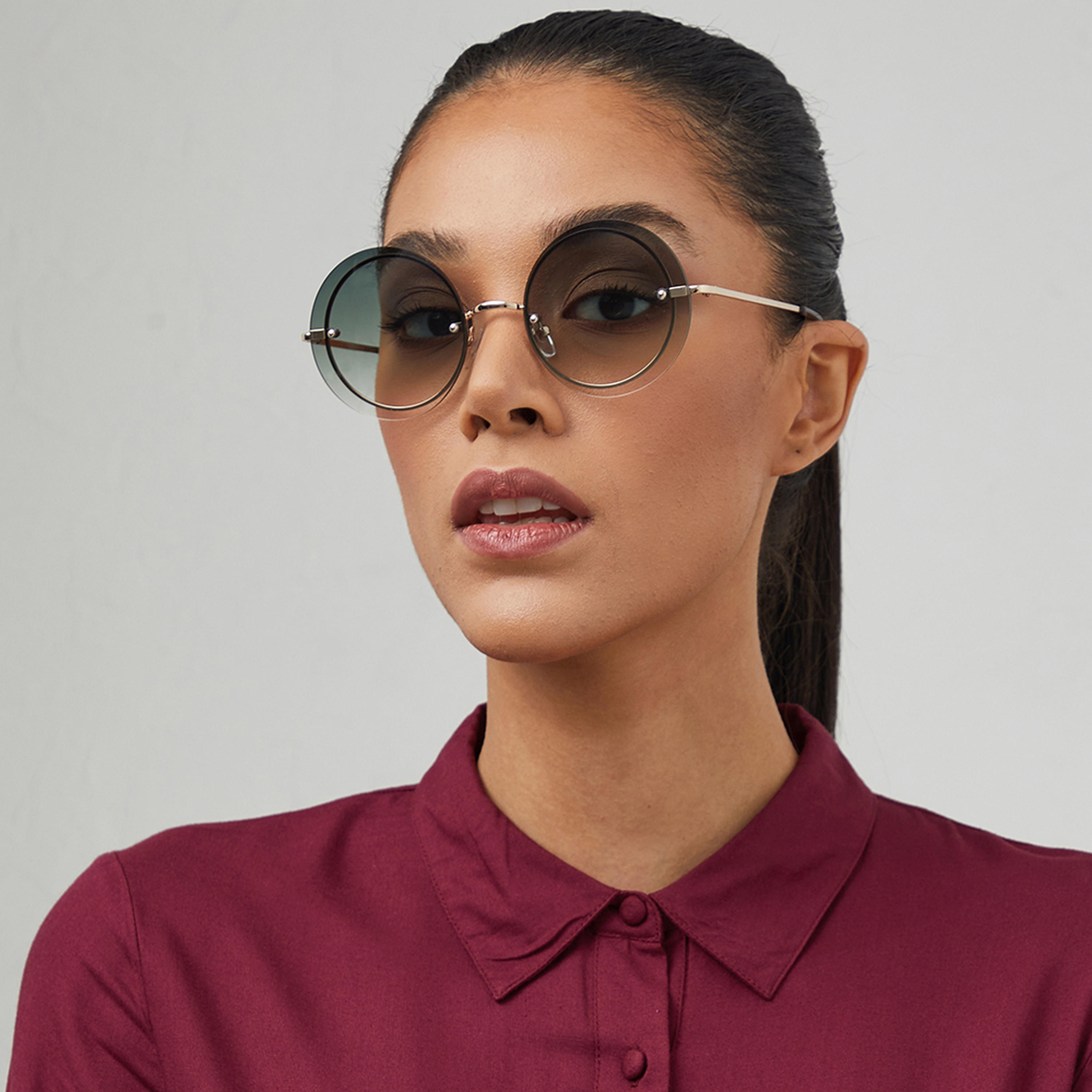 BlackOut COACHELLA Green 57 mm Round Sunglasses -women-sunglasses-image-4