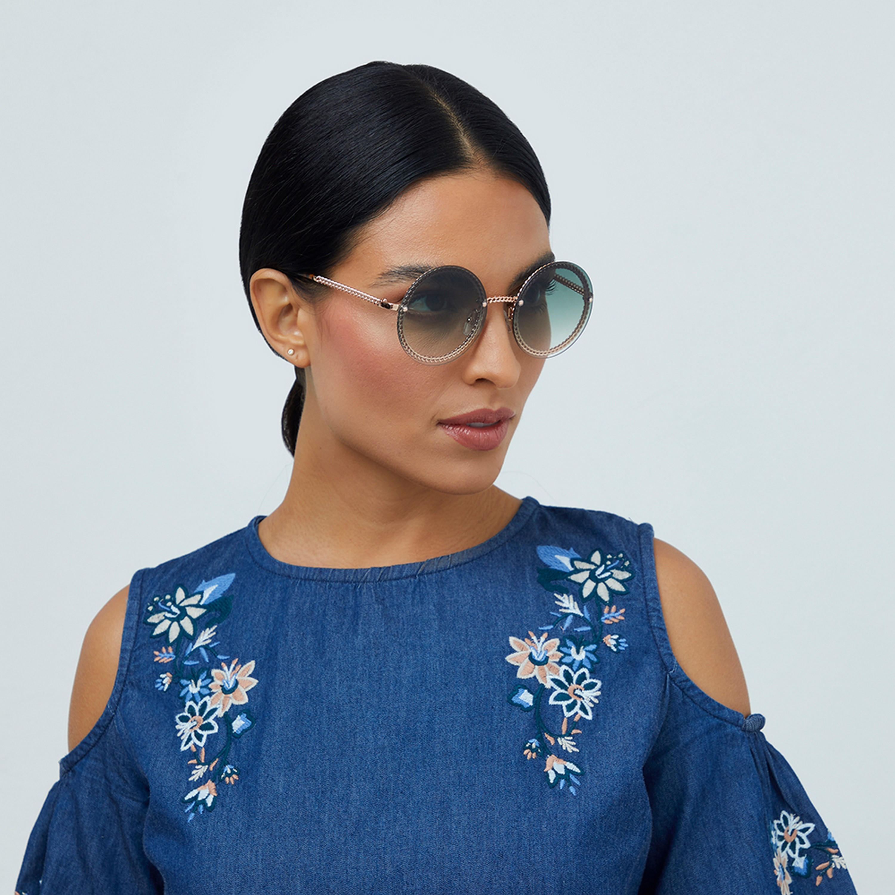 نظارة شمسية خضراء ودائرية من بلاك أوت رايز مع 57 مم -women-sunglasses-image-4