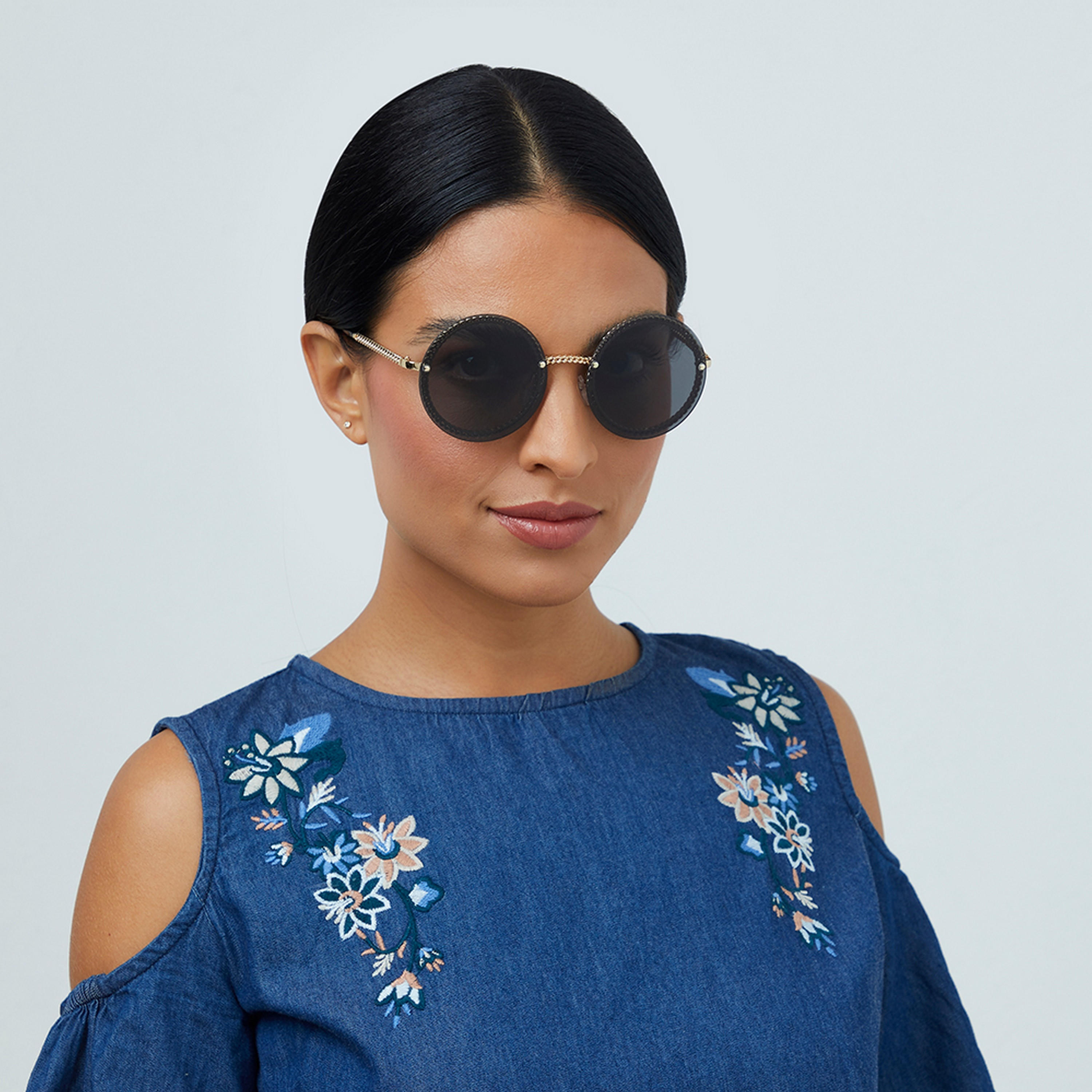 BlackOut RISE  Black 57 mm Round Sunglasses -women-sunglasses-image-4
