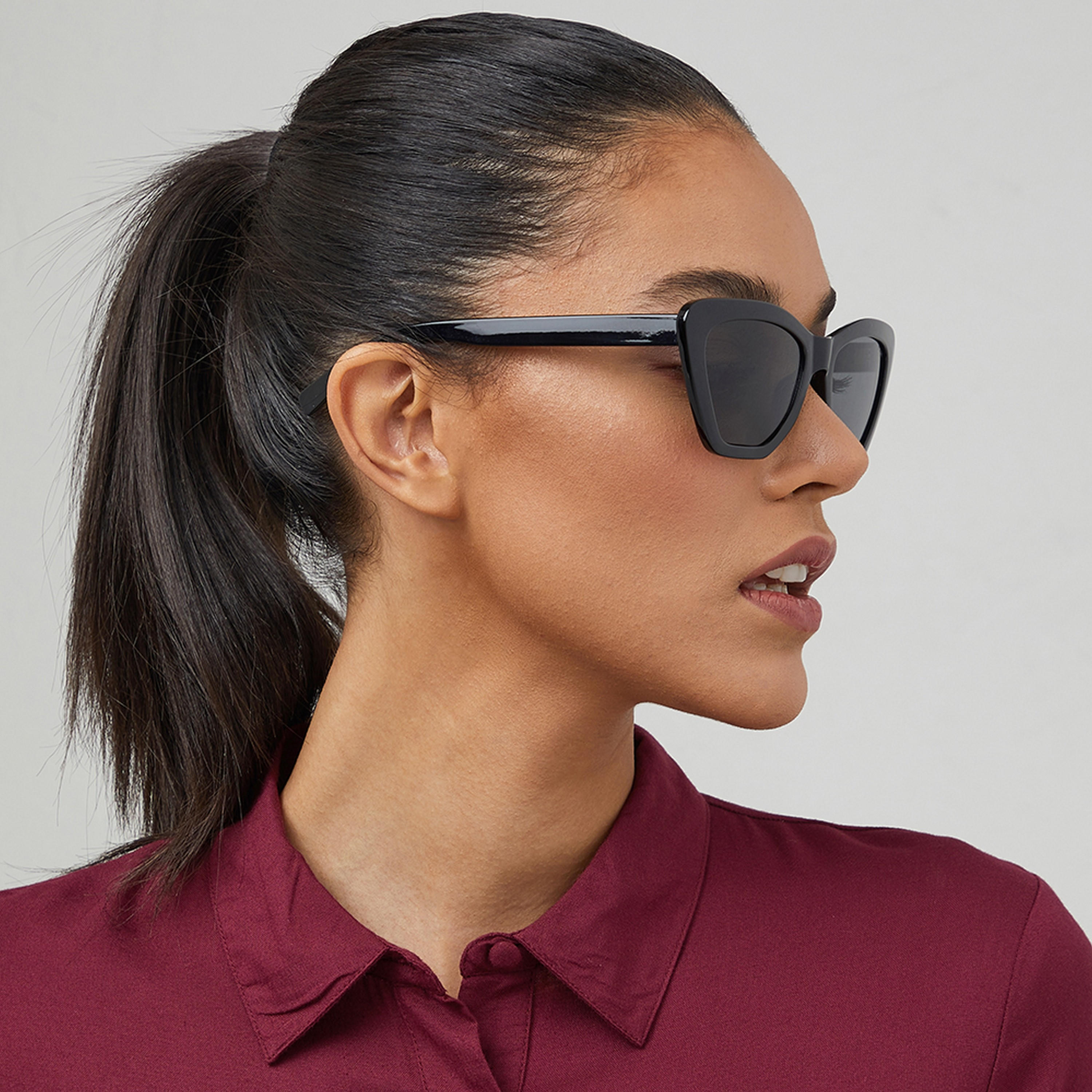 نظارة شمسية سوداء ذات كات آي من بلاك أوت هاتي مع 57 مم -women-sunglasses-image-5