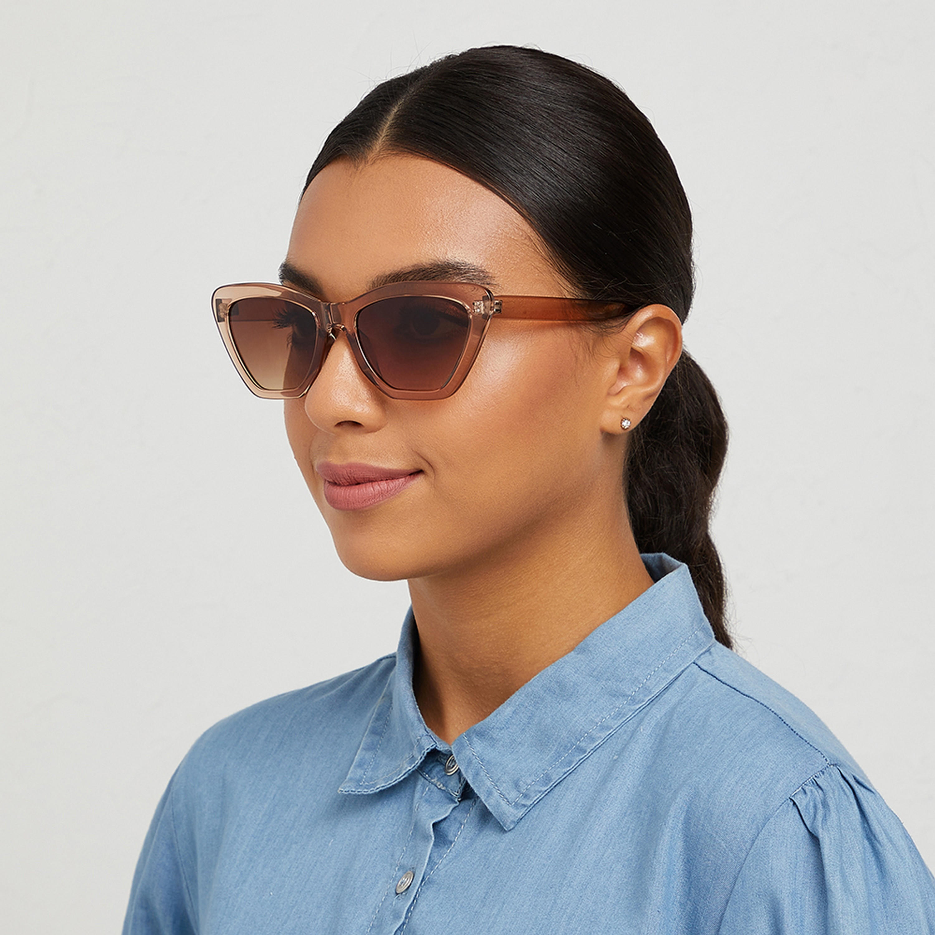 نظارة شمسية وبنية ذات كات آي من بلاك أوت هاتي مع 57 مم -women-sunglasses-image-5