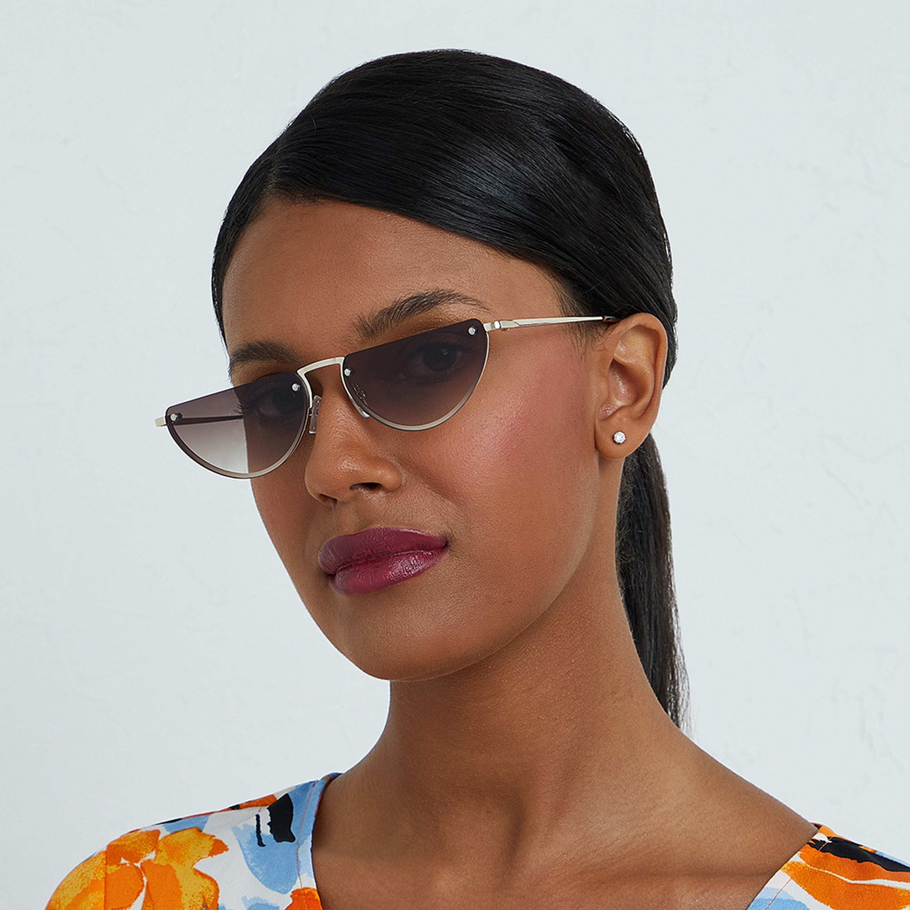 BlackOut DEMI LUNE Brown 59 mm Cat Eye Sunglasses -women-sunglasses-image-5
