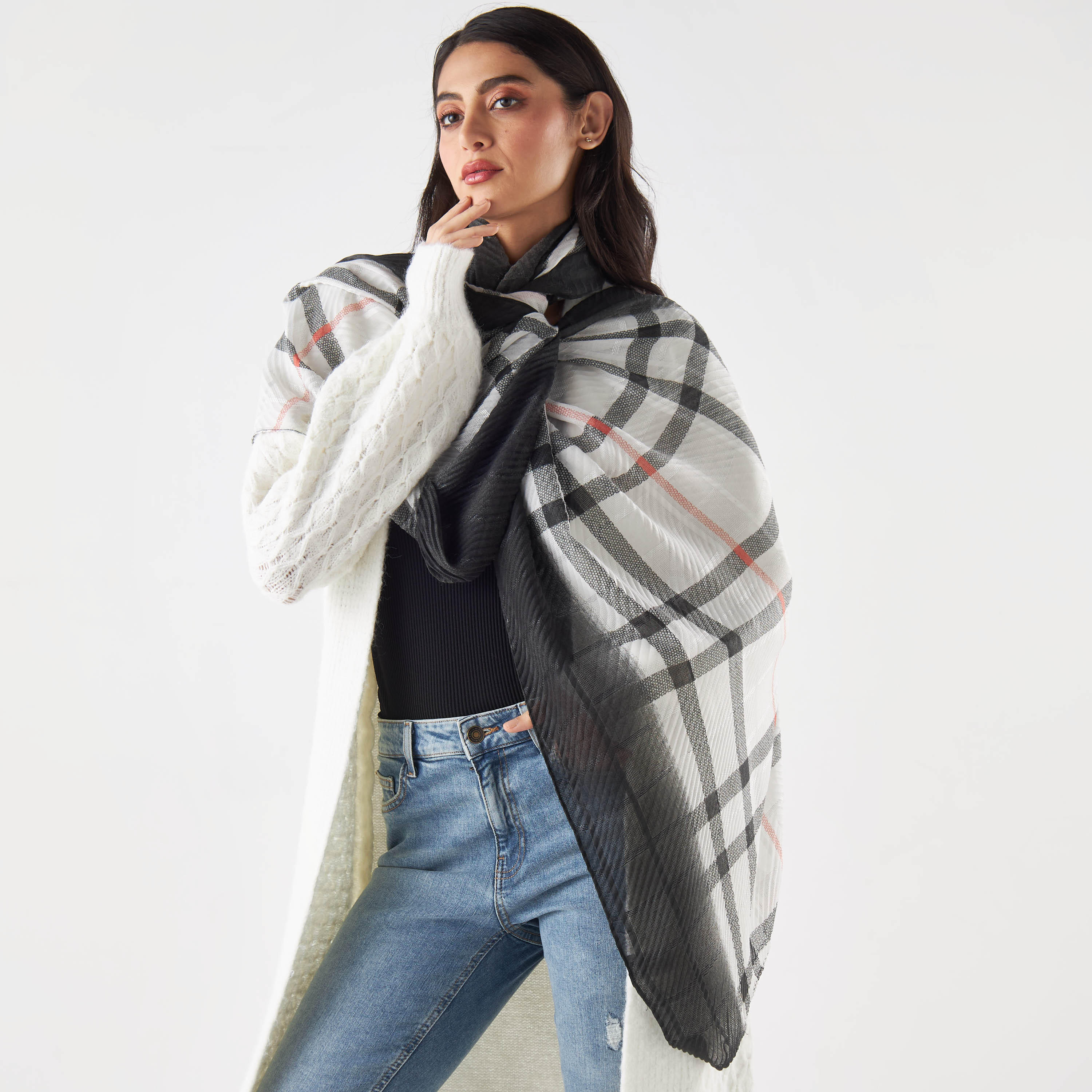Checked Scarf-women-arabicclothing-headscarf-hijab-image-2