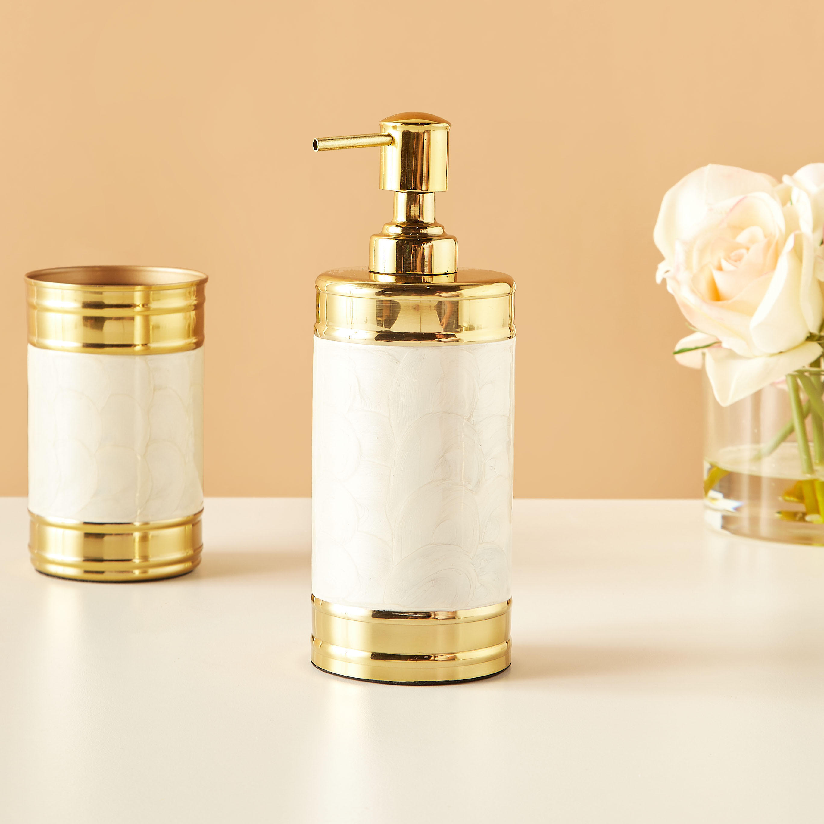 Enamel Stainless Steel Lotion Dispenser-household-bathandlaundry-bathaccessories-soapdishesanddispensers-image-1
