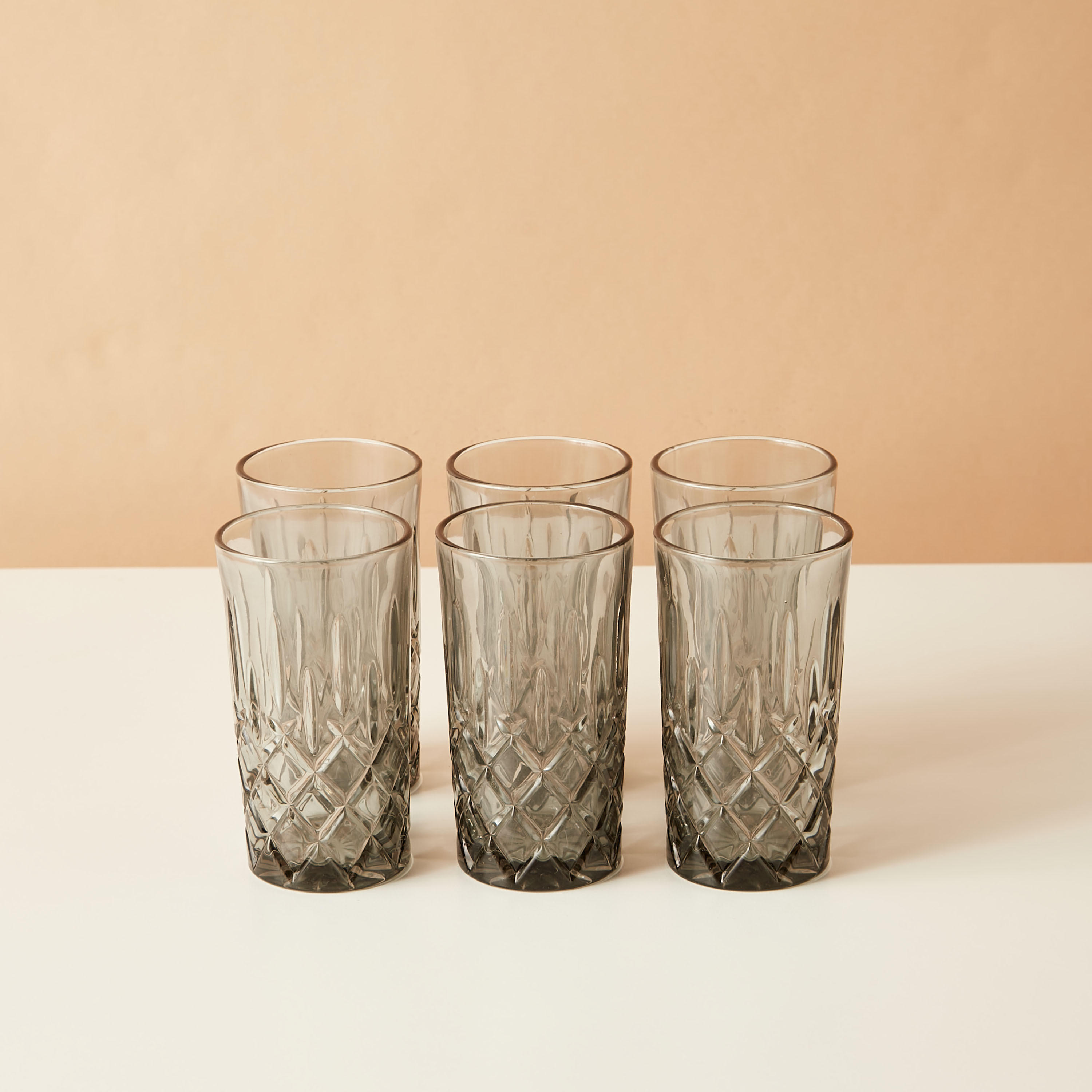 Textured 6-Piece Glass Tumbler Set - 310 ml-household-dining-glassware-drinkingglasses-image-2