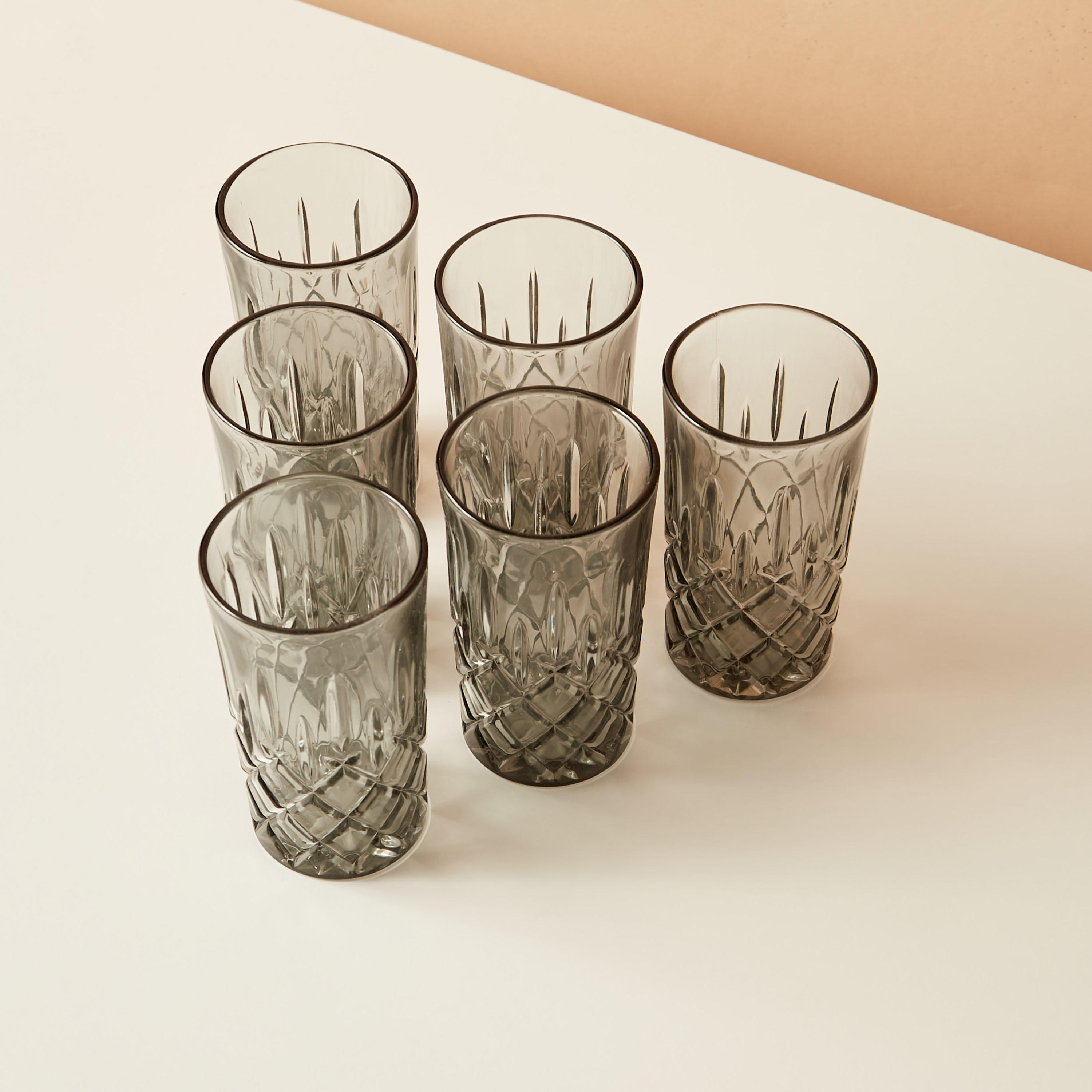 Textured 6-Piece Glass Tumbler Set - 310 ml-household-dining-glassware-drinkingglasses-image-5